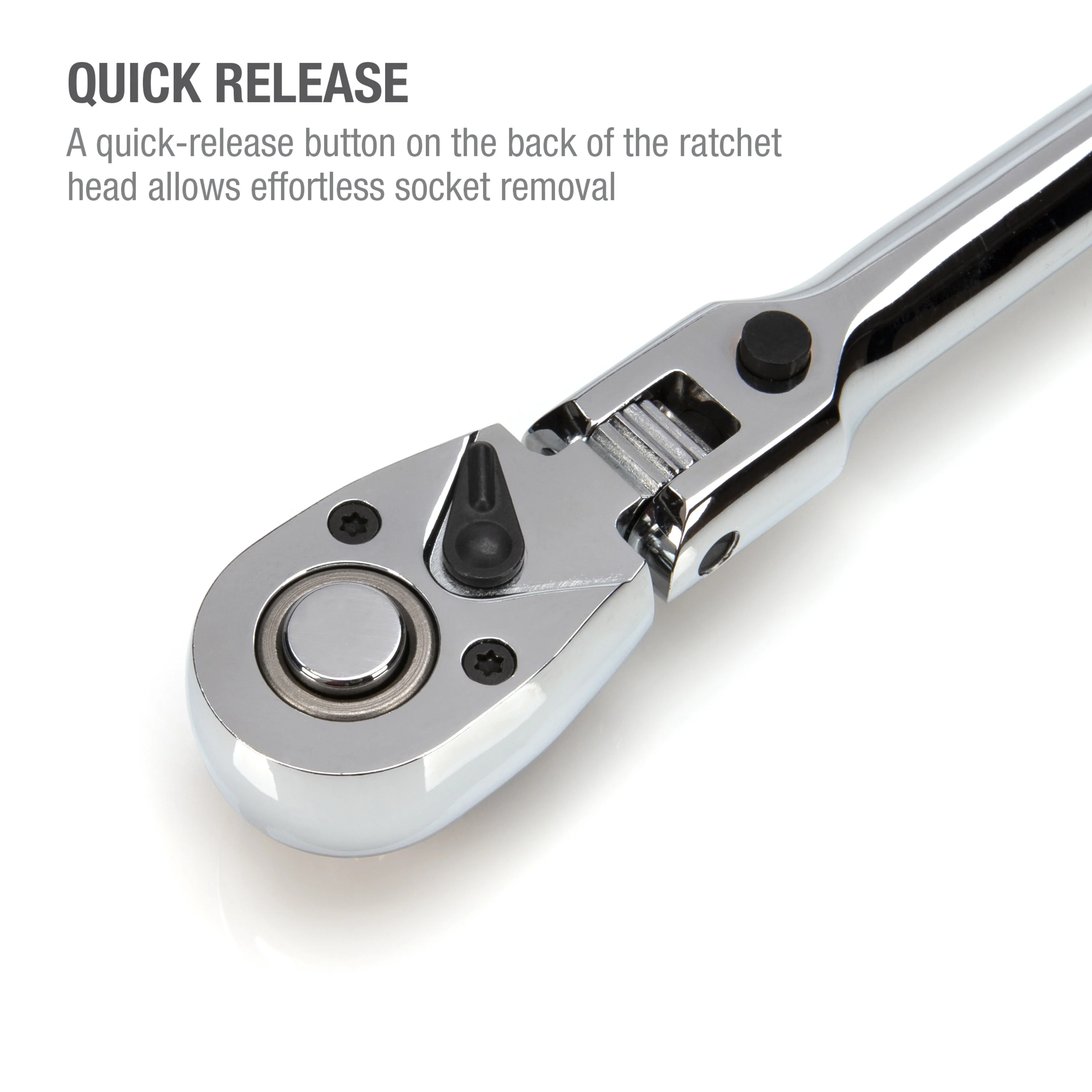 3-Piece 180-Degree Locking Flex Head 72-Tooth Reversible Quick-Release Long Handle Ratchet Set - Image 5