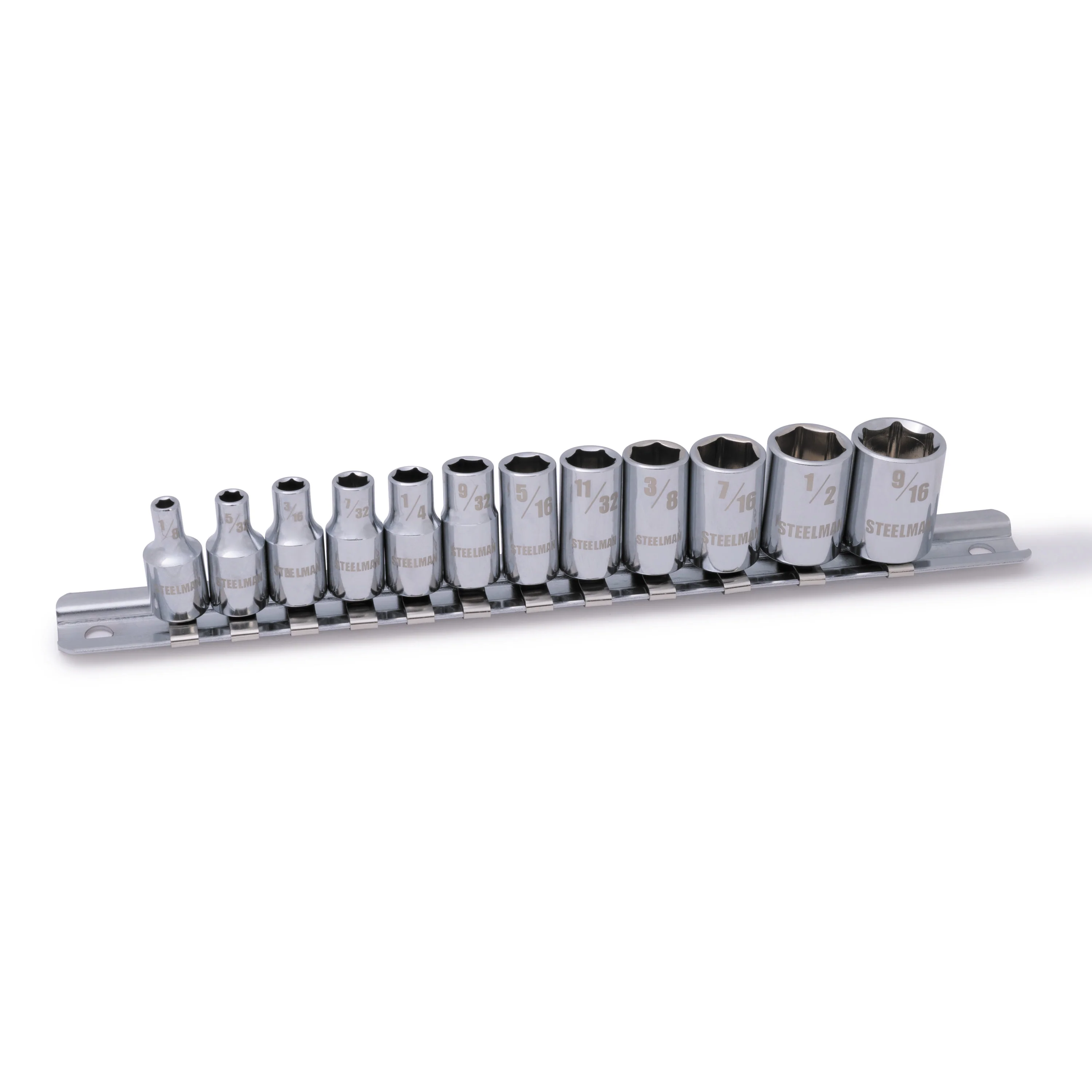 12-Piece 1/4-Inch Drive Shallow Depth 6-Point Chrome SAE Socket Set - Image 2