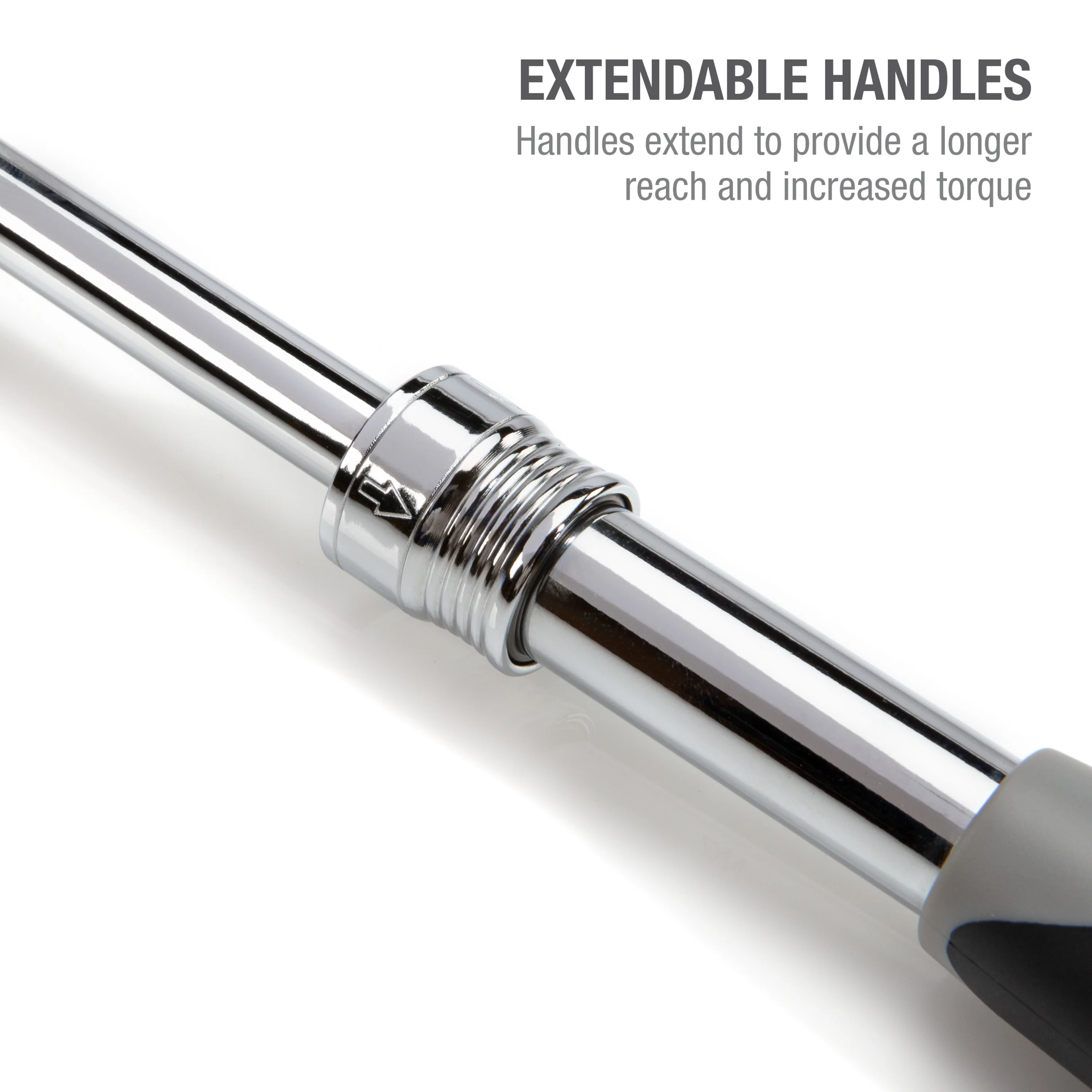 72-Tooth Extendable Flex-head Ratchet Set, 3-Piece (1/4, 3/8, and 1/2-Inch Drives) - Image 4