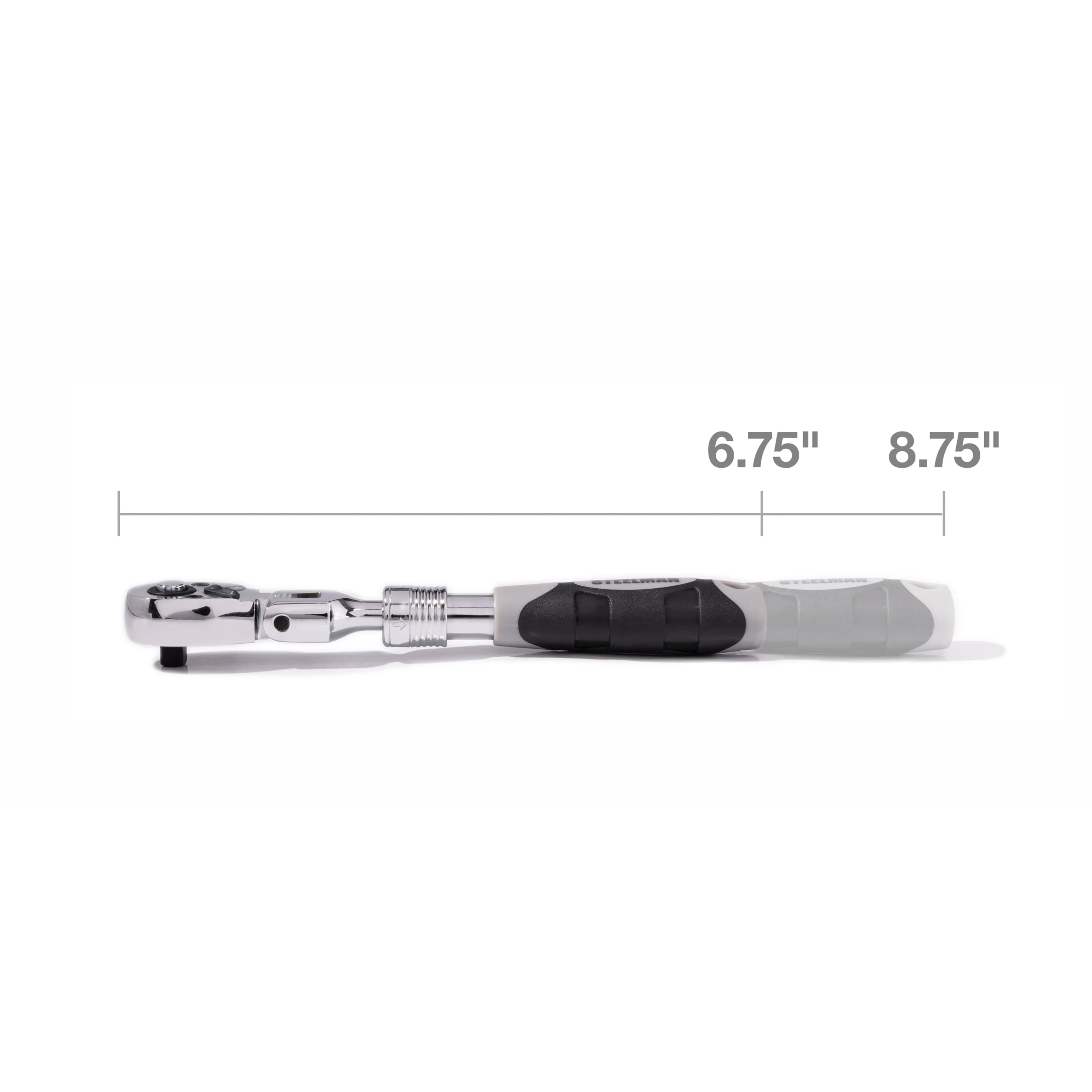 1/4-Inch Drive 72-Tooth Extendable Flex-Head Ratchet (6.75 - 8.75-Inch Length) - Image 7