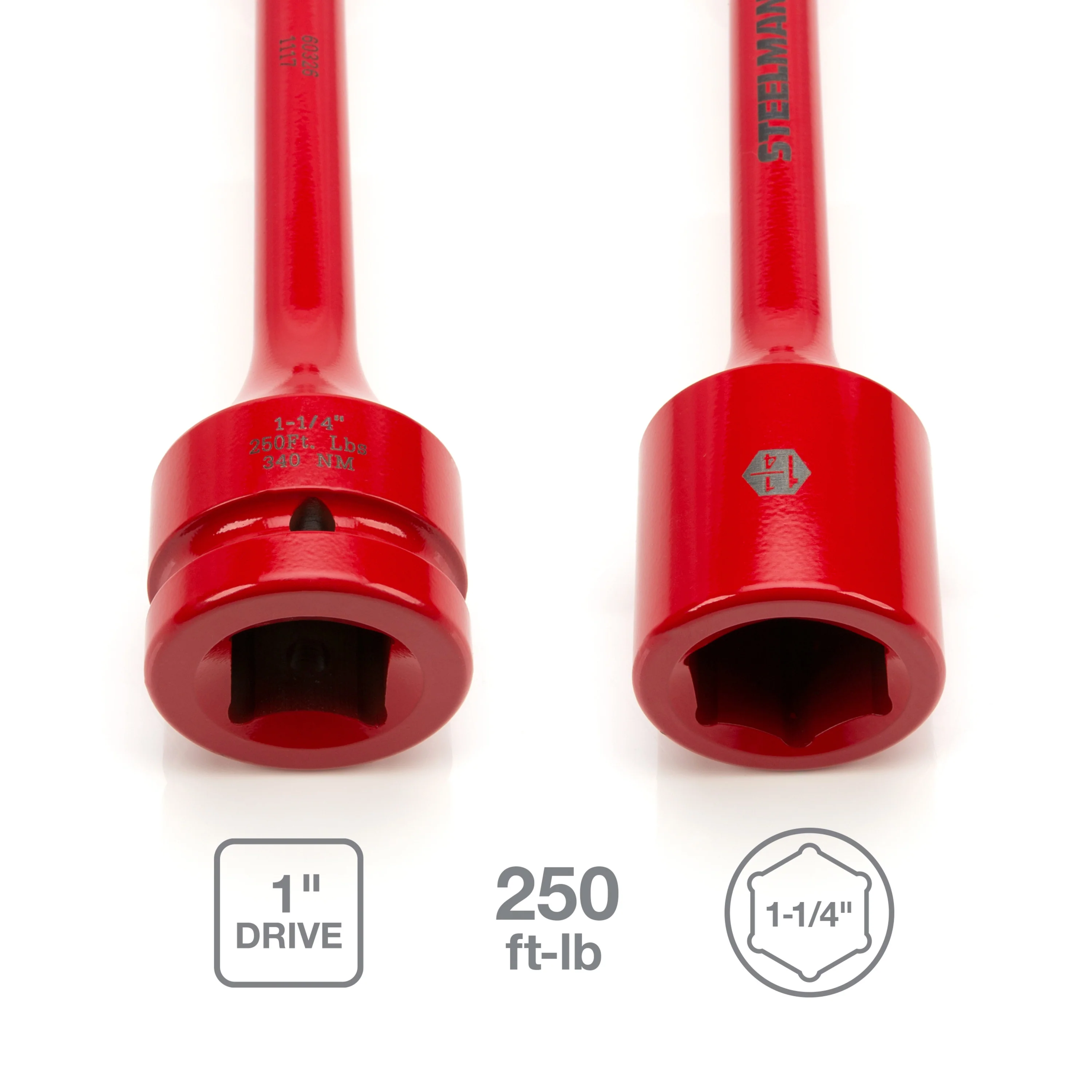 1-Inch Drive x 1-1/4-Inch 250 ft-lb Torque Stick, Red - Image 4