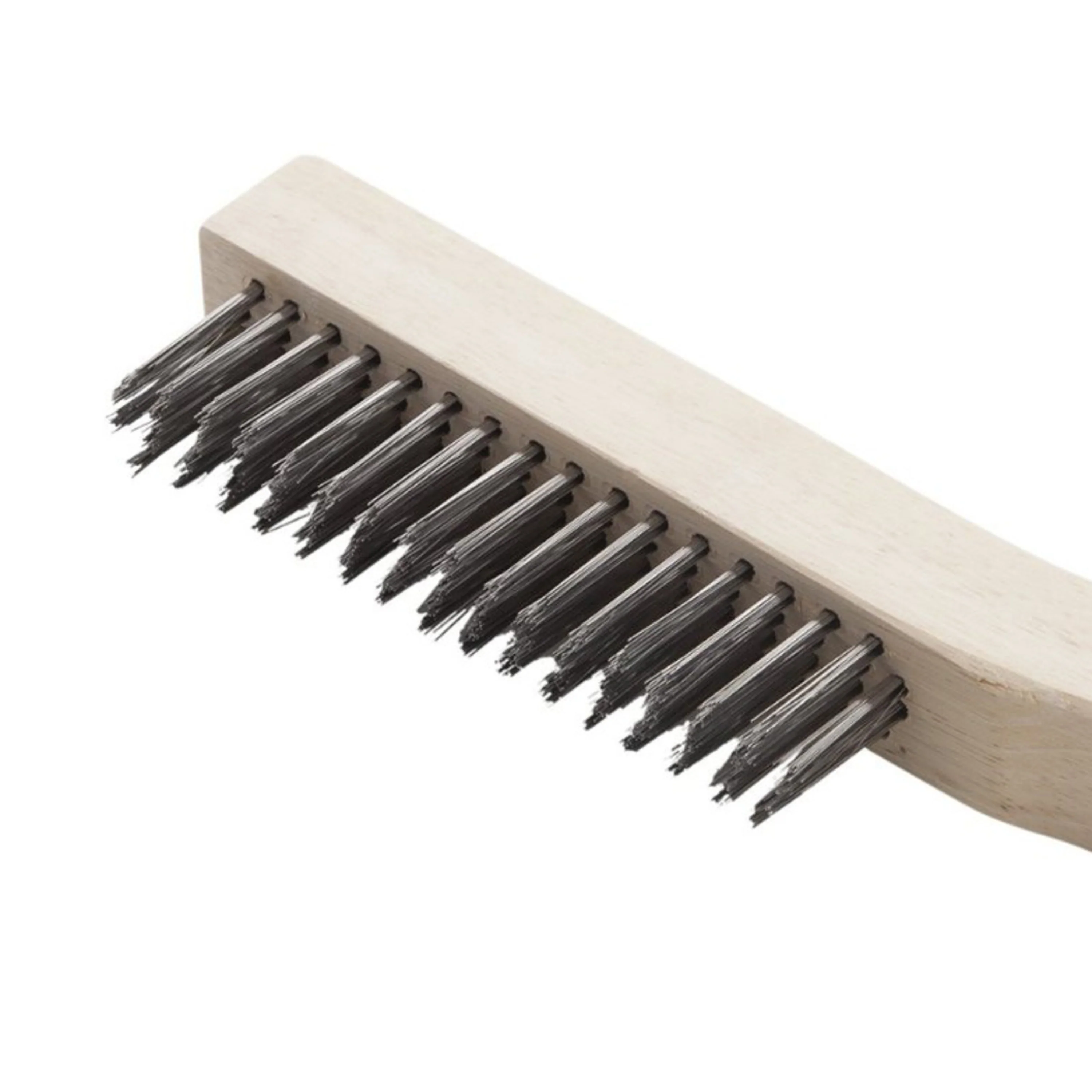 10-Inch Wood Handled Brush with Steel Wire Bristles - Image 3