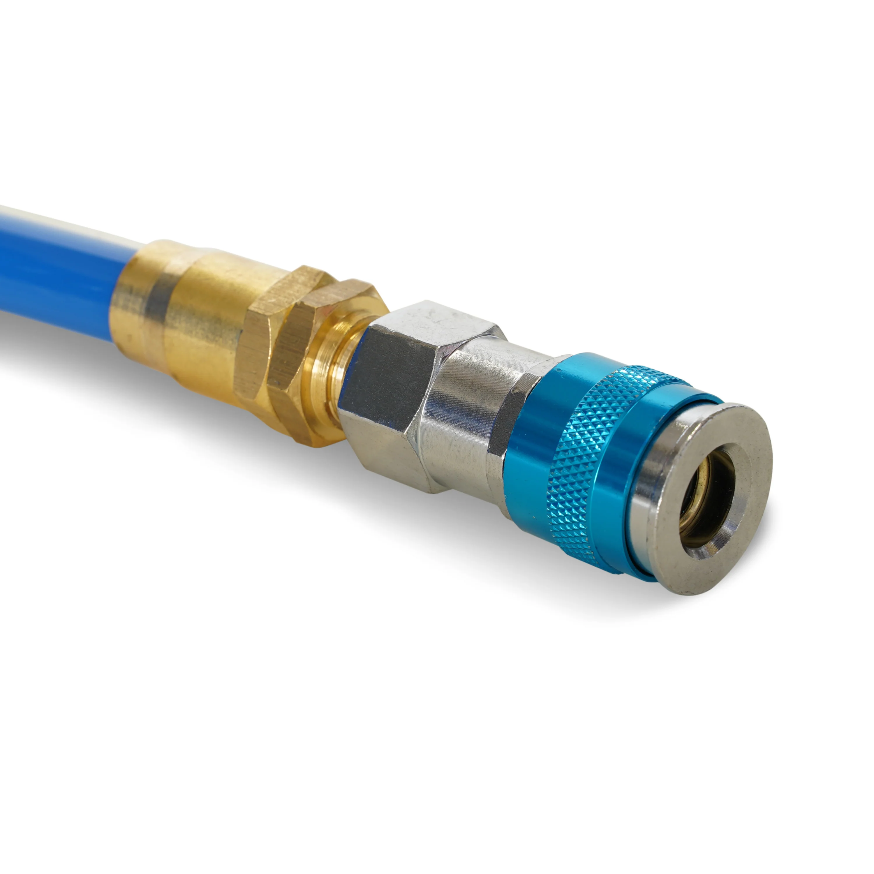 15-Foot Coiled 3/8-Inch ID Air Hose with Reusable 1/4-Inch NPT Brass and Quick Connect Fittings - Image 4