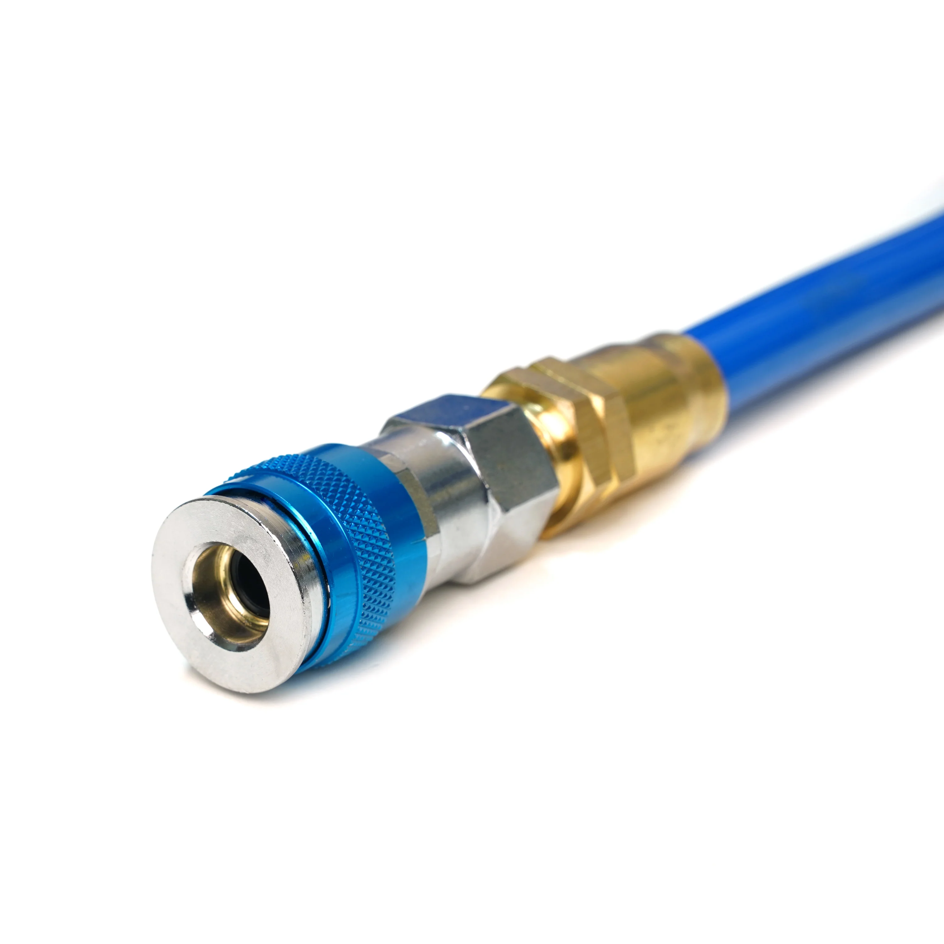 15-Foot Coiled 3/8-Inch ID Air Hose with Adapter and Reusable 1/4-Inch NPT Brass Fittings - Image 4
