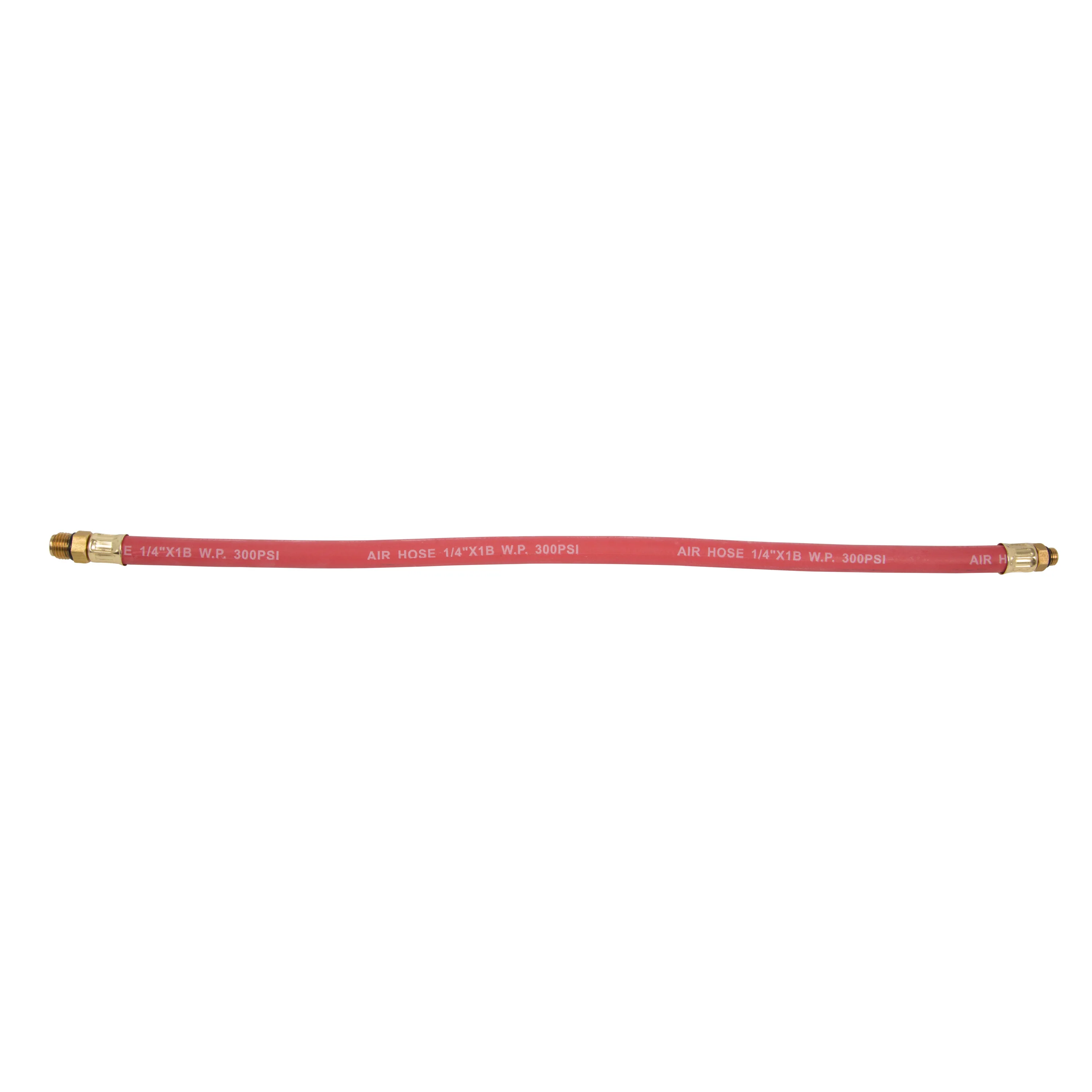 18-Inch Rubber Air Hose with 1/4-Inch PS and 3/8-Inch -24 Brass Fittings - Image 2
