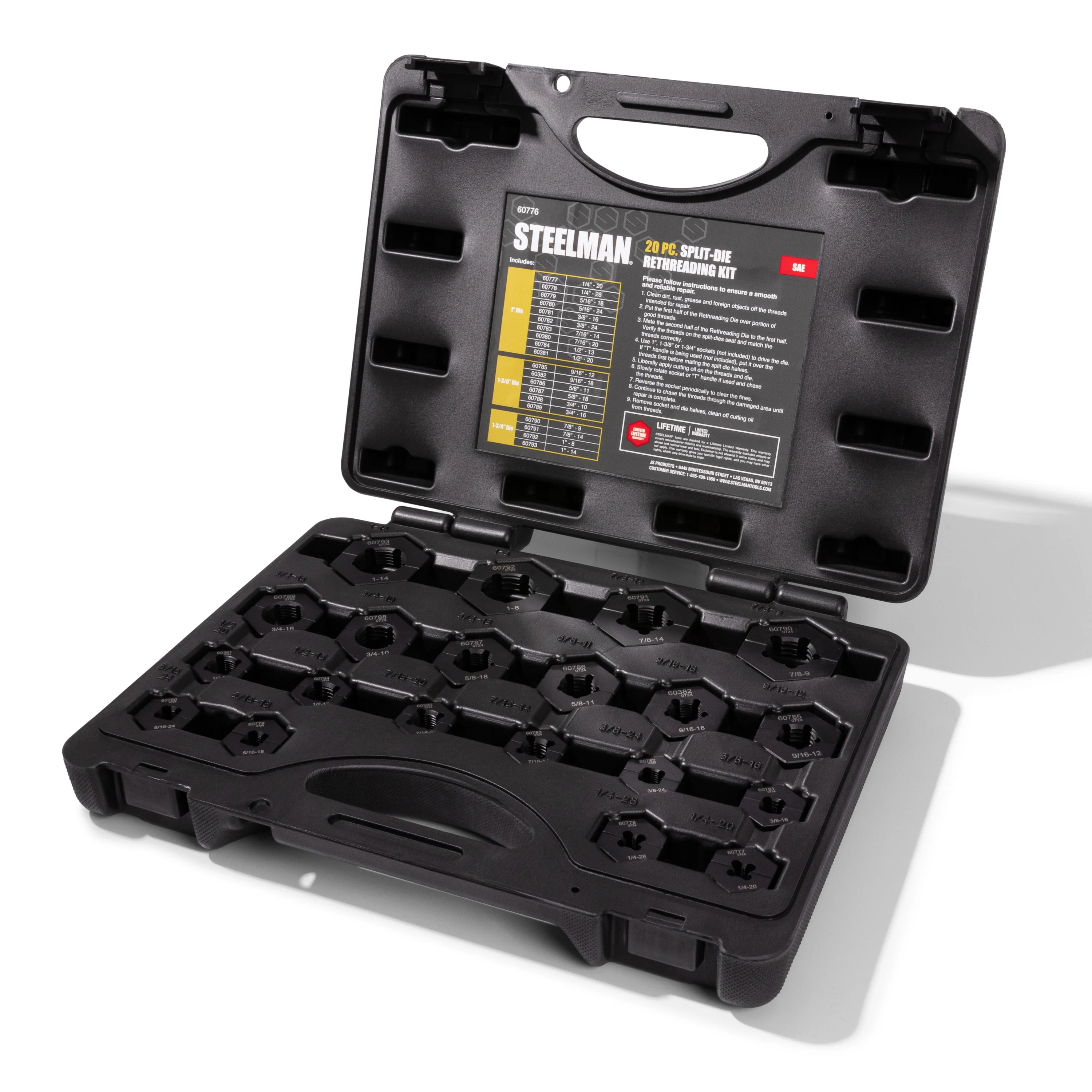 20-Piece SAE Split Die Bolt Repair / Rethreading Kit