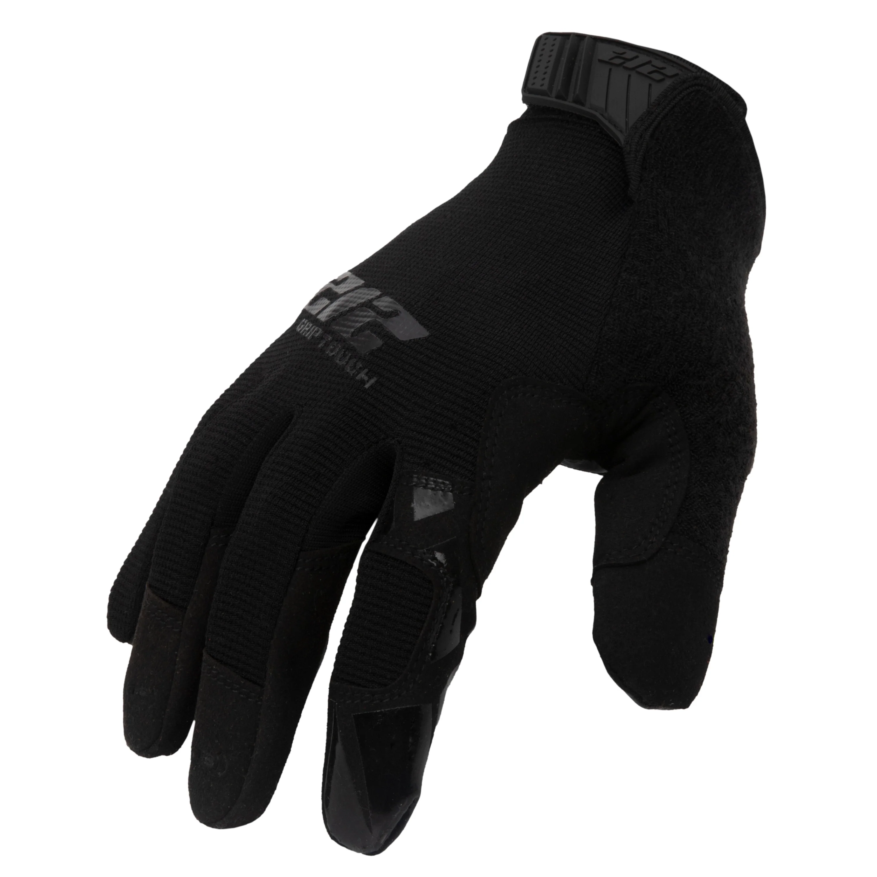 GSA Compliant Silicone Grip Touch-Screen Compatible Mechanic Gloves in Black