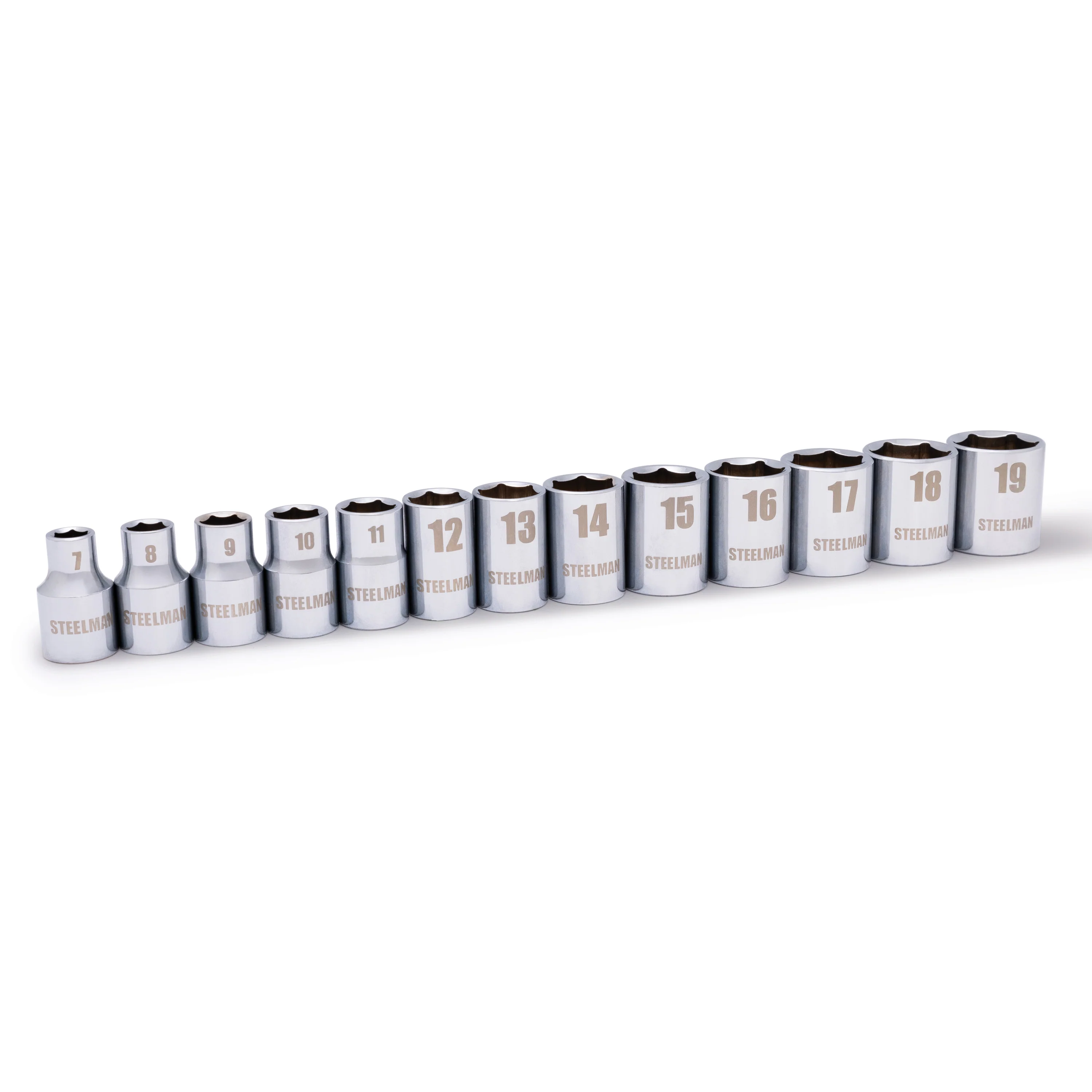 13-Piece 3/8-Inch Drive Shallow Depth 6-Point Metric Chrome Socket Set