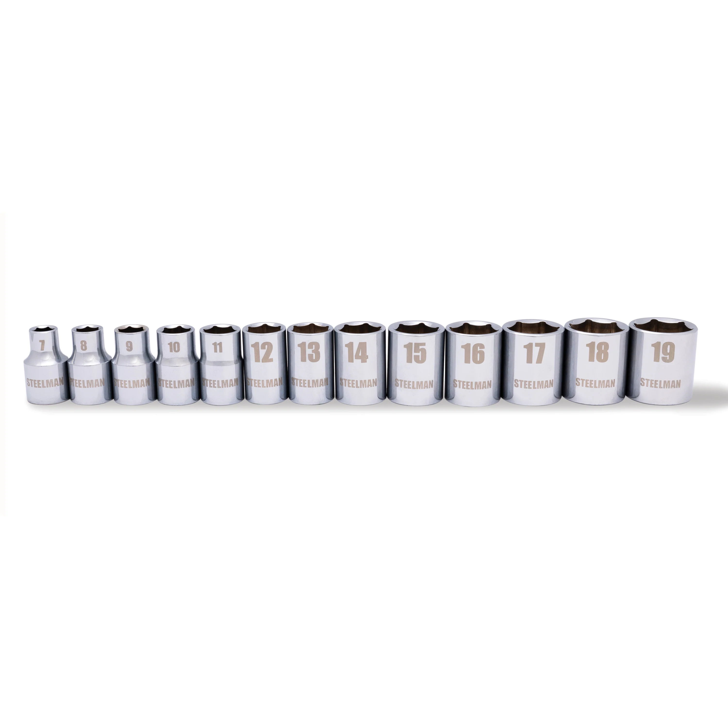 13-Piece 3/8-Inch Drive Shallow Depth 6-Point Metric Chrome Socket Set - Image 2