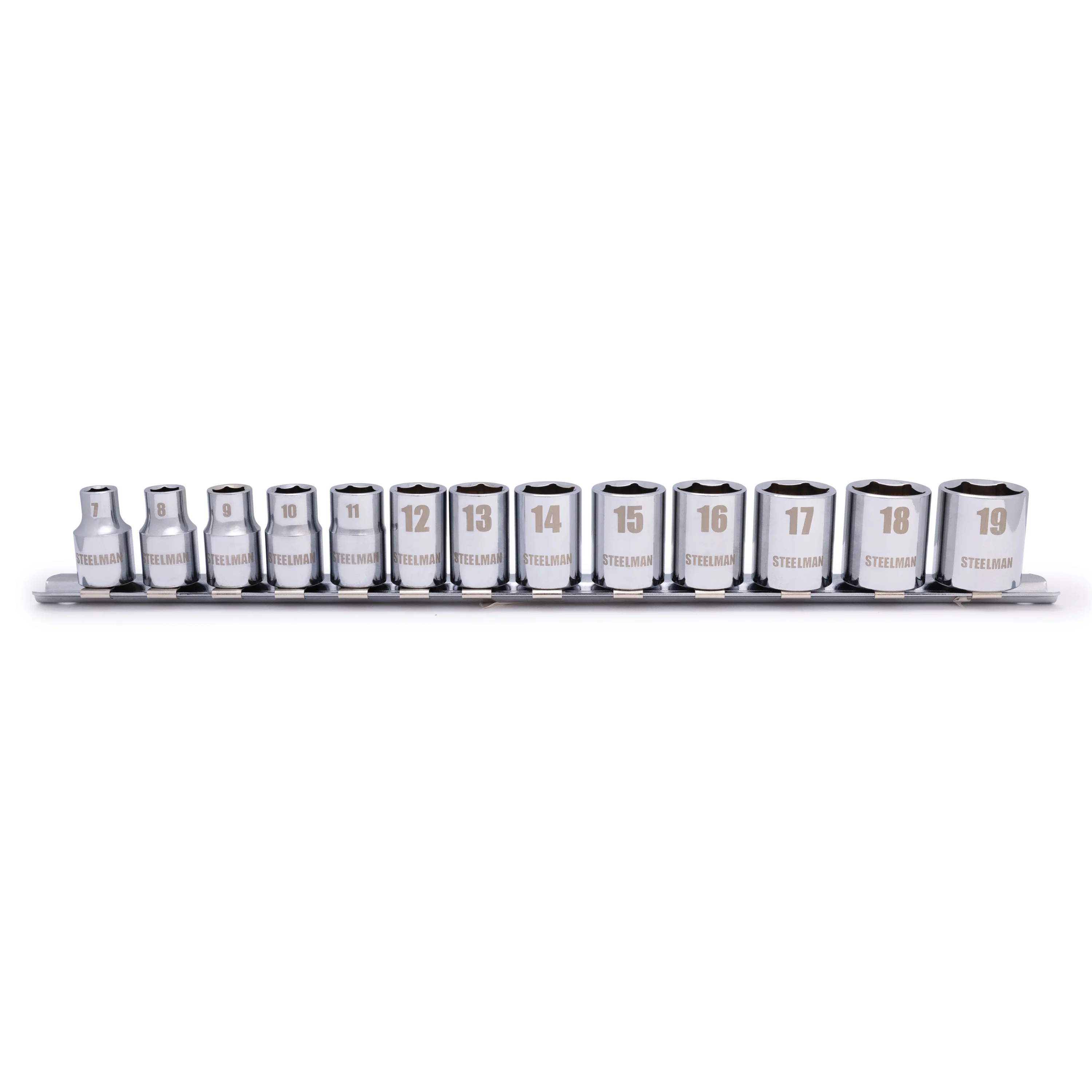 13-Piece 3/8-Inch Drive Shallow Depth 6-Point Metric Chrome Socket Set - Image 4