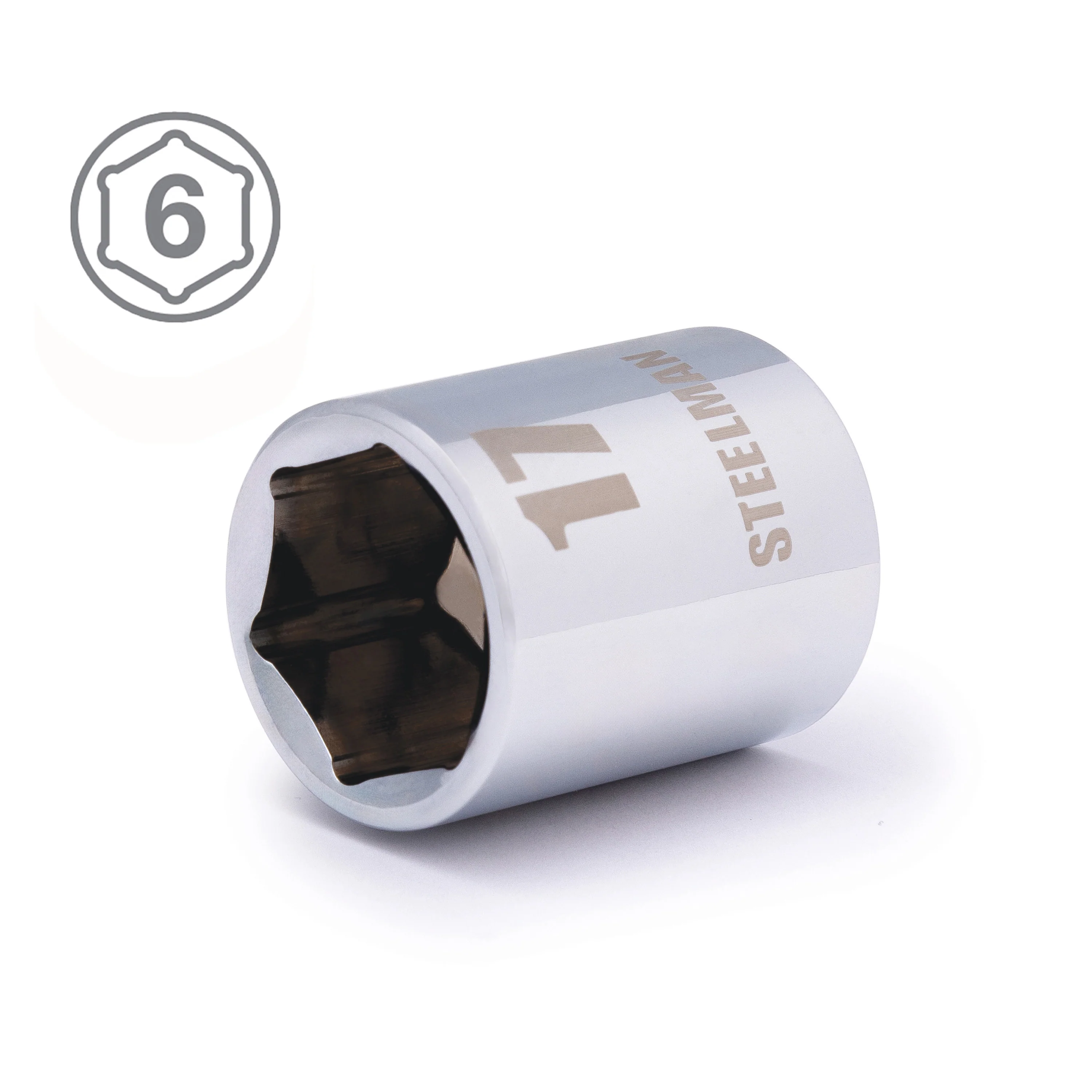 3/8-Inch Drive x 17mm Shallow 6-Point Socket - Image 2