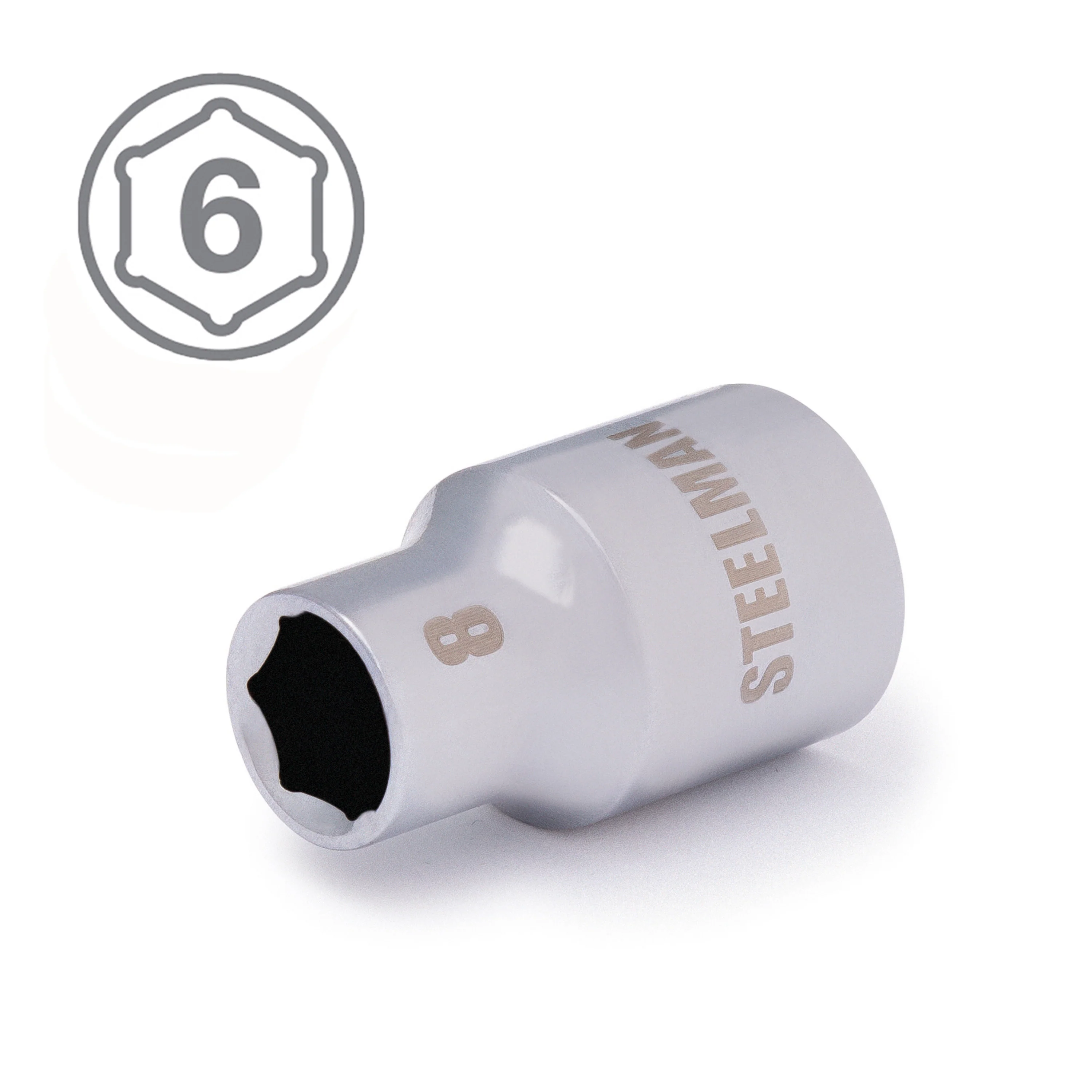 3/8-Inch Drive x 8mm Shallow 6-Point Socket - Image 2