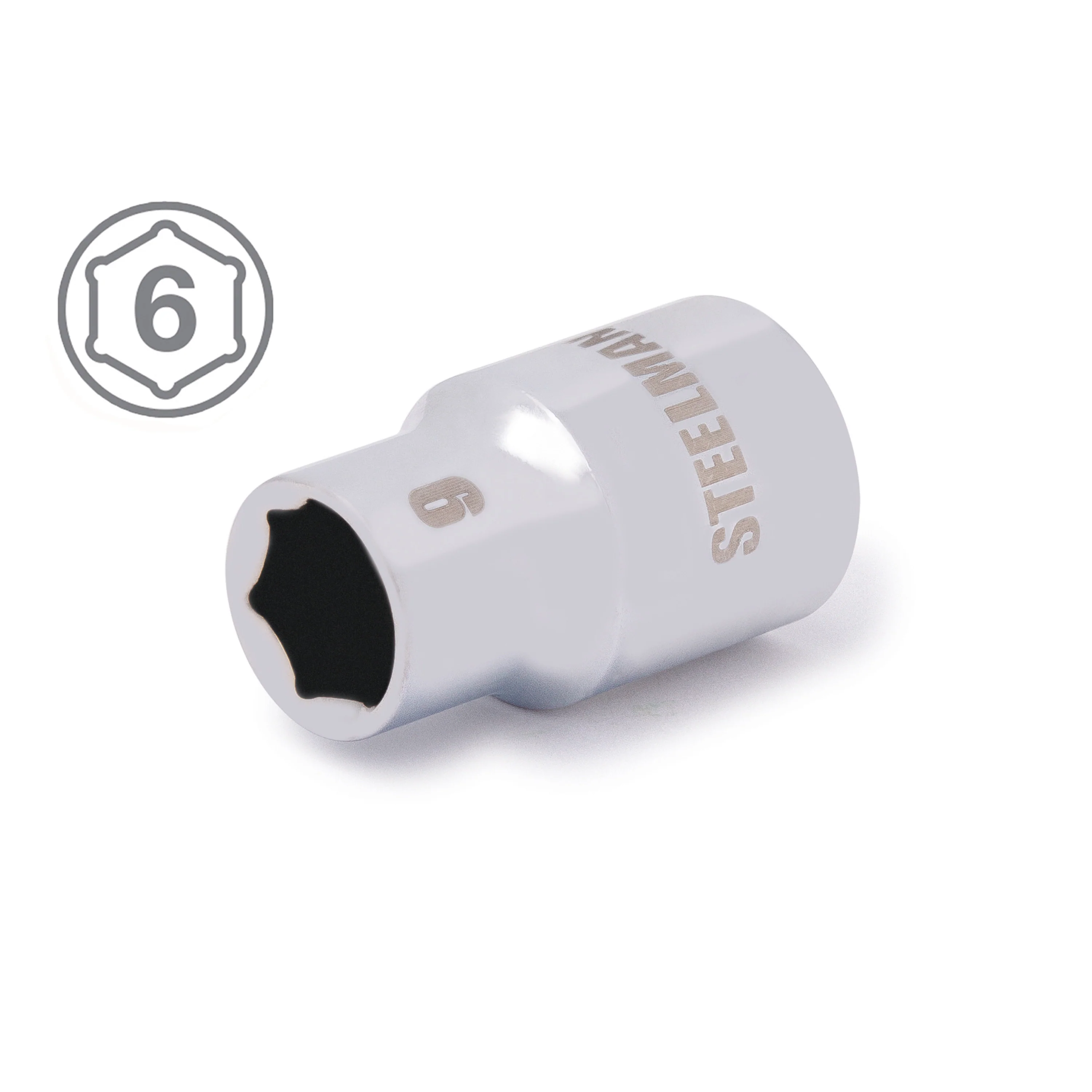 3/8-Inch Drive x 9mm Shallow 6-Point Socket - Image 2