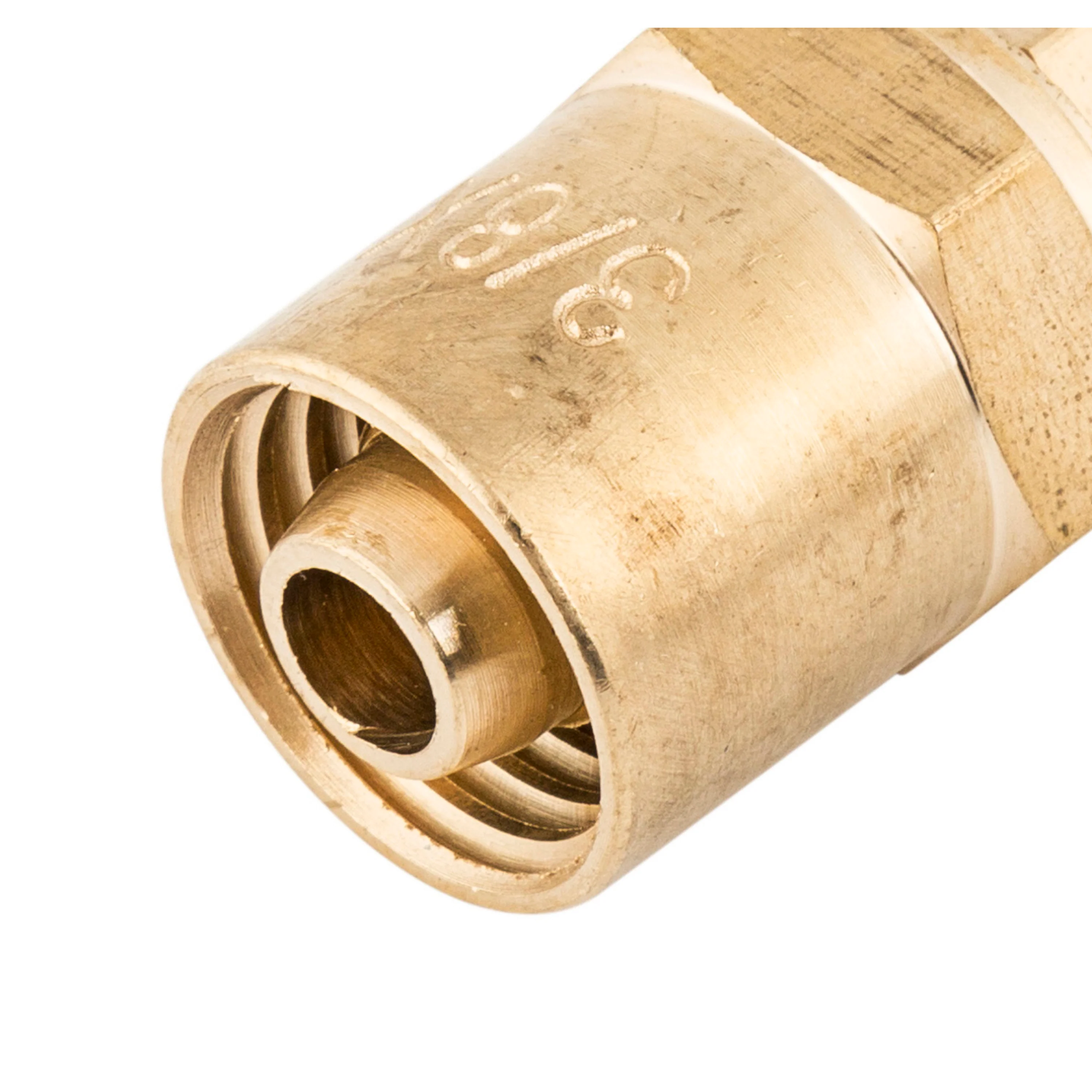 3/8-Inch ID Reusable Brass Pneumatic Hose Fitting - Image 4