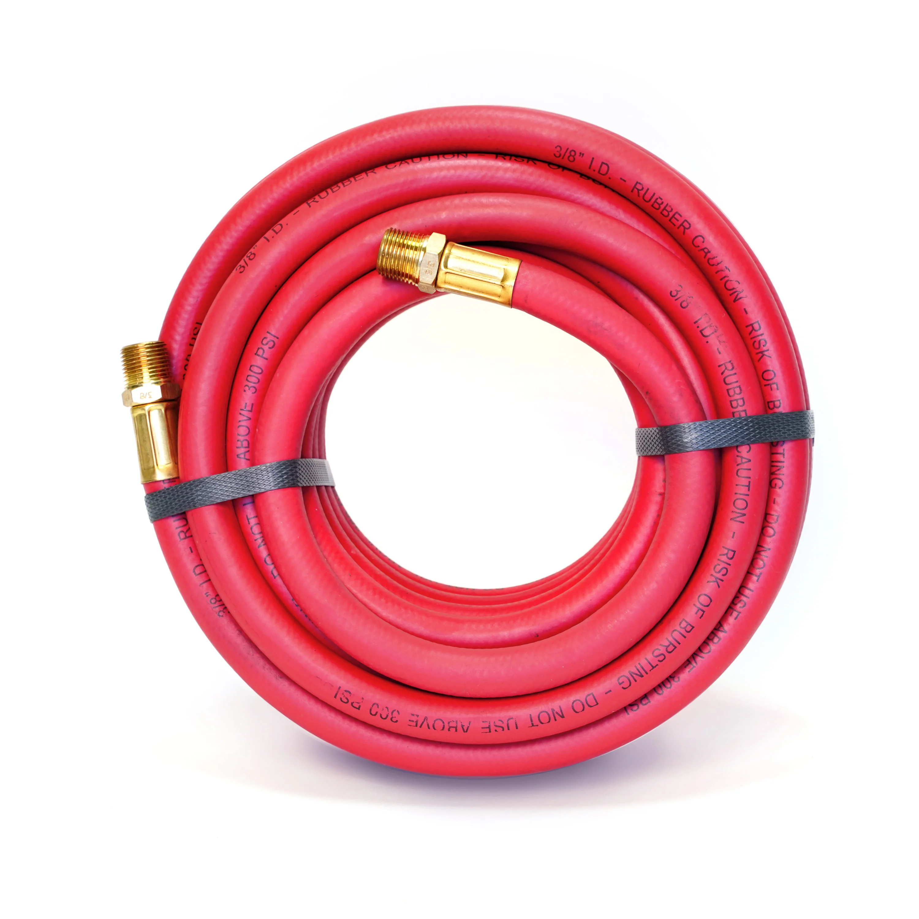 30-Foot Long Rubber 3/8-Inch ID Air Hose with 3/8-Inch NPT Brass Fittings - Image 2