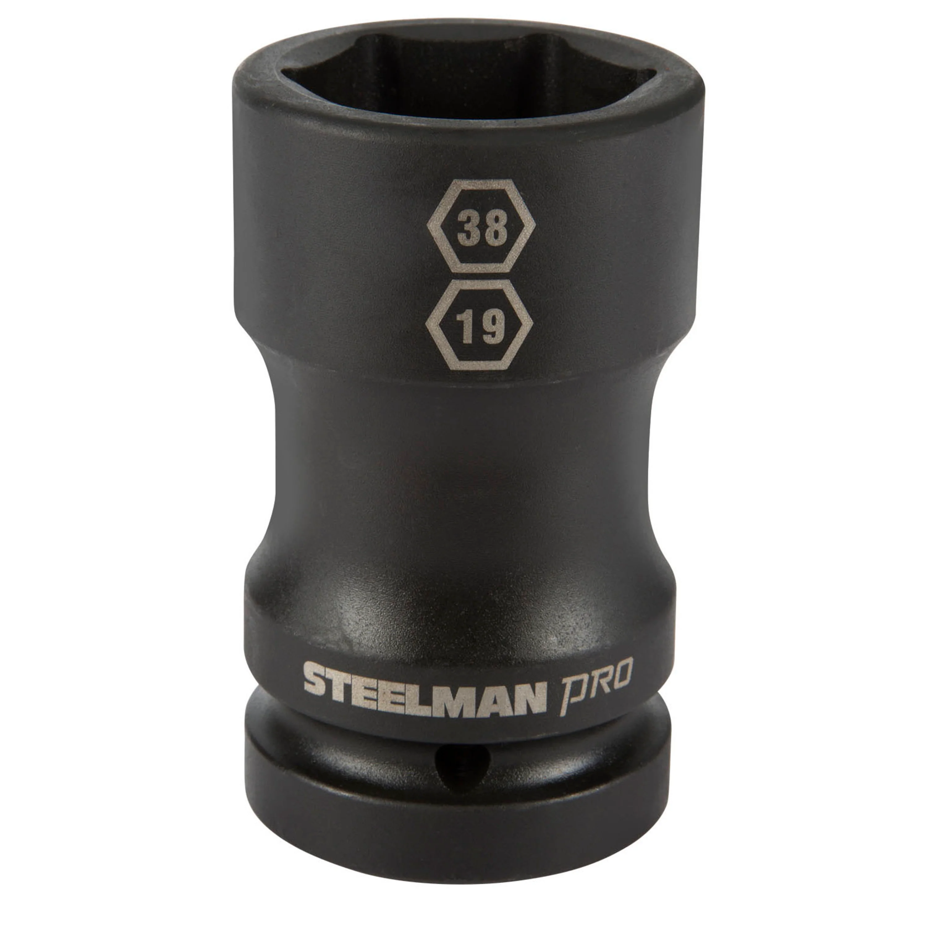1-Inch Drive Budd Wheel 38mm 6-Point Hex and 19mm 4-Point Square Combo Impact Socket