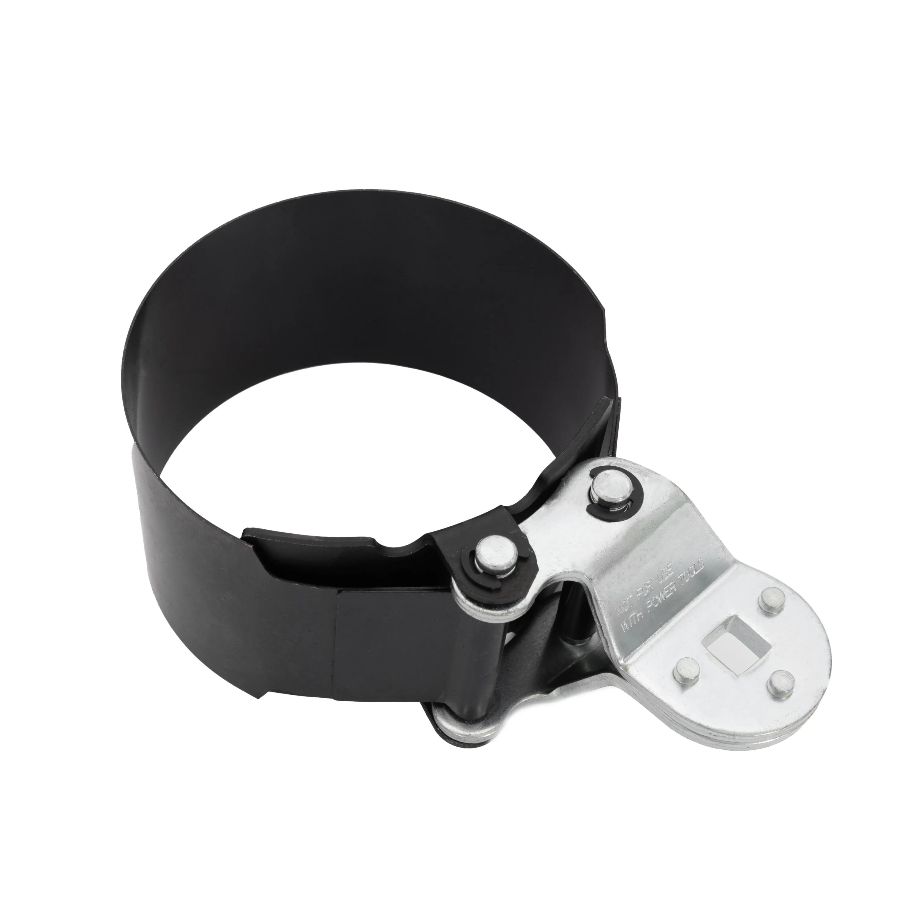 4-1/8-Inch - 4-21/32-Inch Heavy Duty Oil Filter Strap Wrench with 1/2-Inch Square Drive, Black