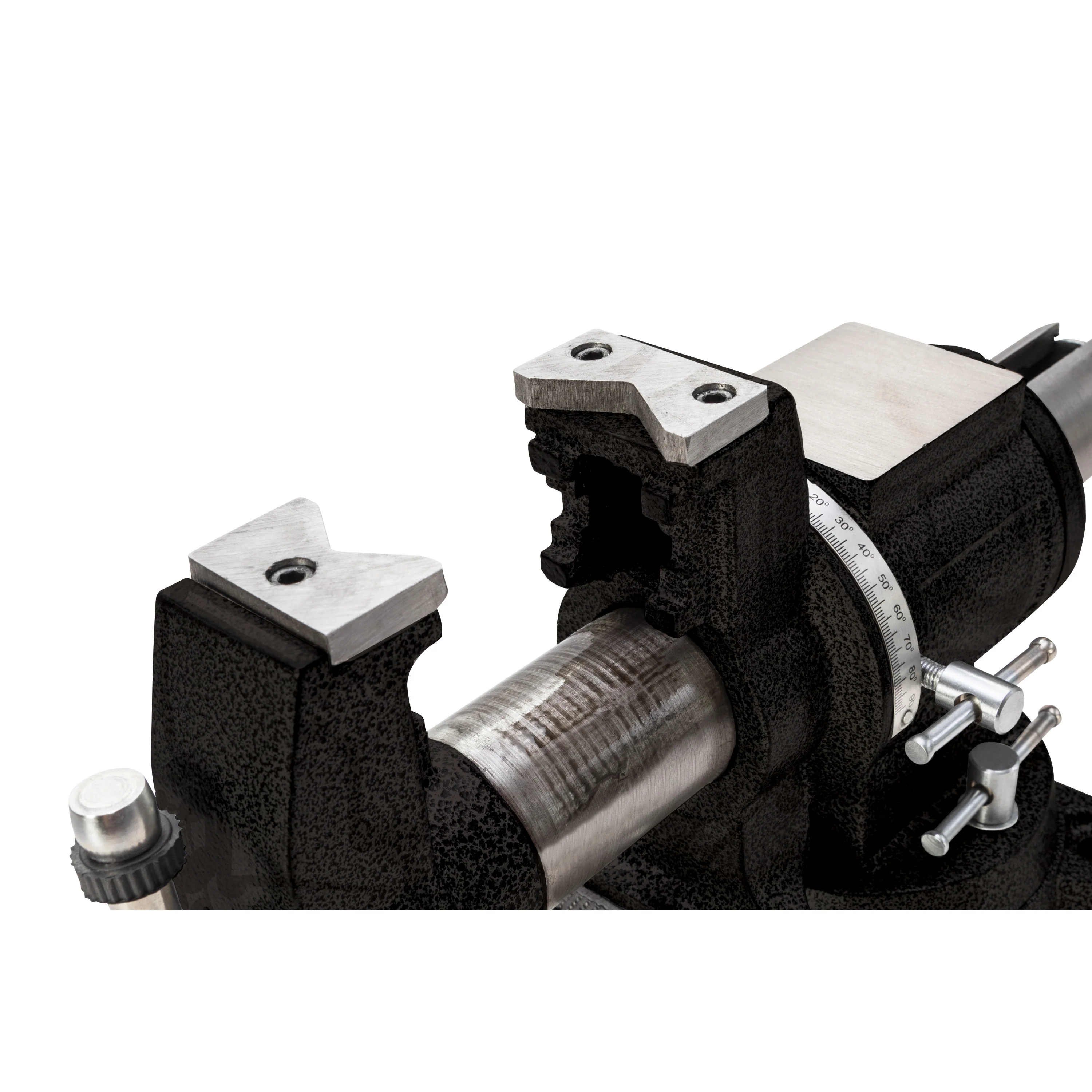 5-Inch Rotating Head Bench Vise with 360-degree Swivel Base, Gray - Image 5