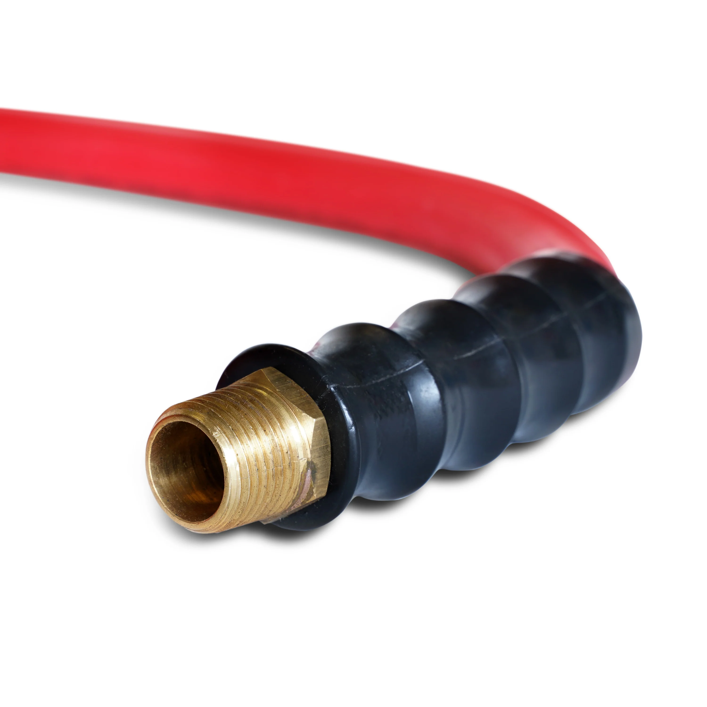 50-Foot Long Red Rubber 1/2-Inch ID Hose Reel Replacement Air Hose with 1/2-Inch NPT Brass Fittings - Image 4