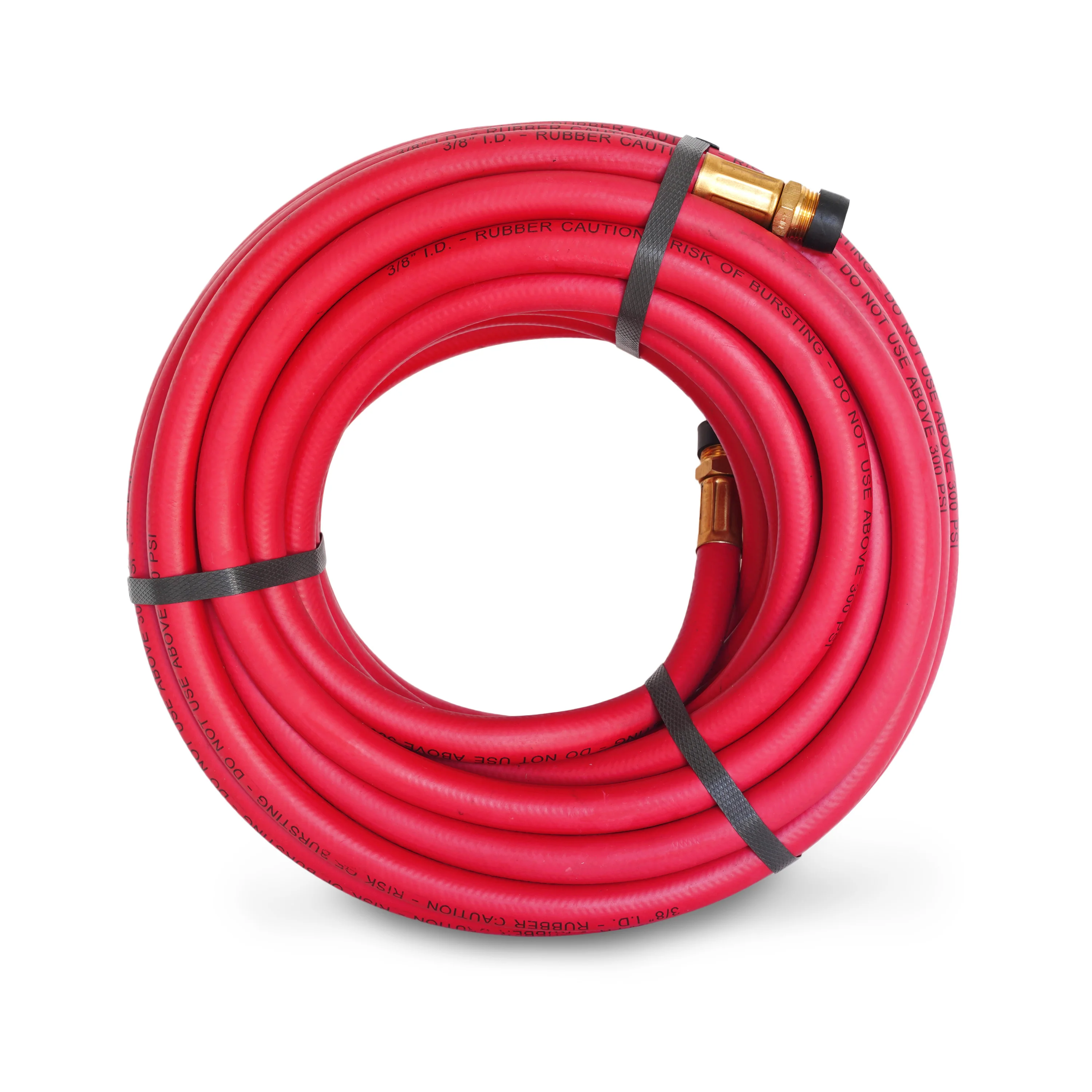 50-Foot Long 3/8-Inch ID Rubber Air Hose with Brass 3/8-Inch Male NPT Fittings - Image 4