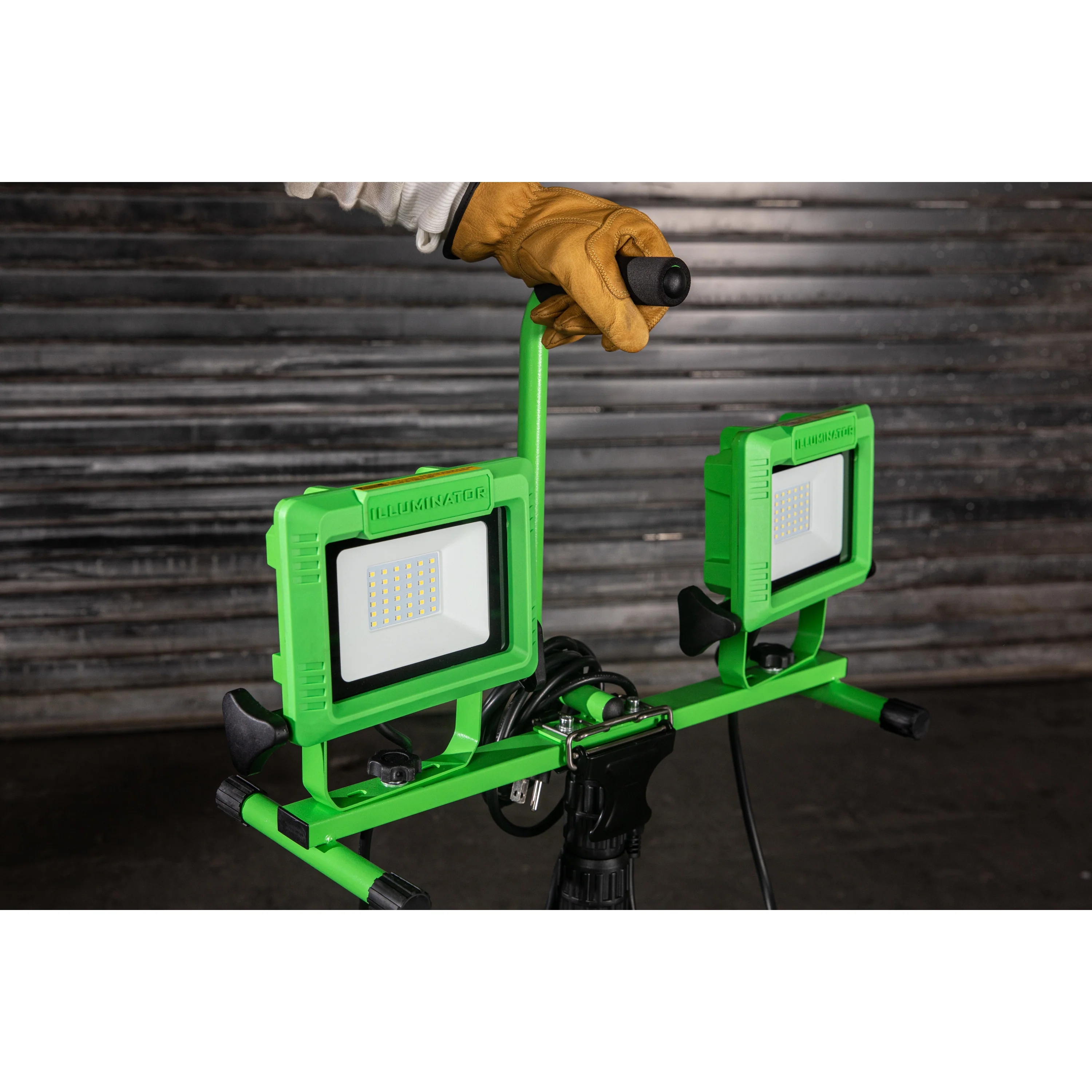 6,000-Lumen Dual Head LED Portable Flood Light with Detachable Metal Tripod, Splashproof Outdoor Enclosure, 8-Foot Power Cord - Image 11