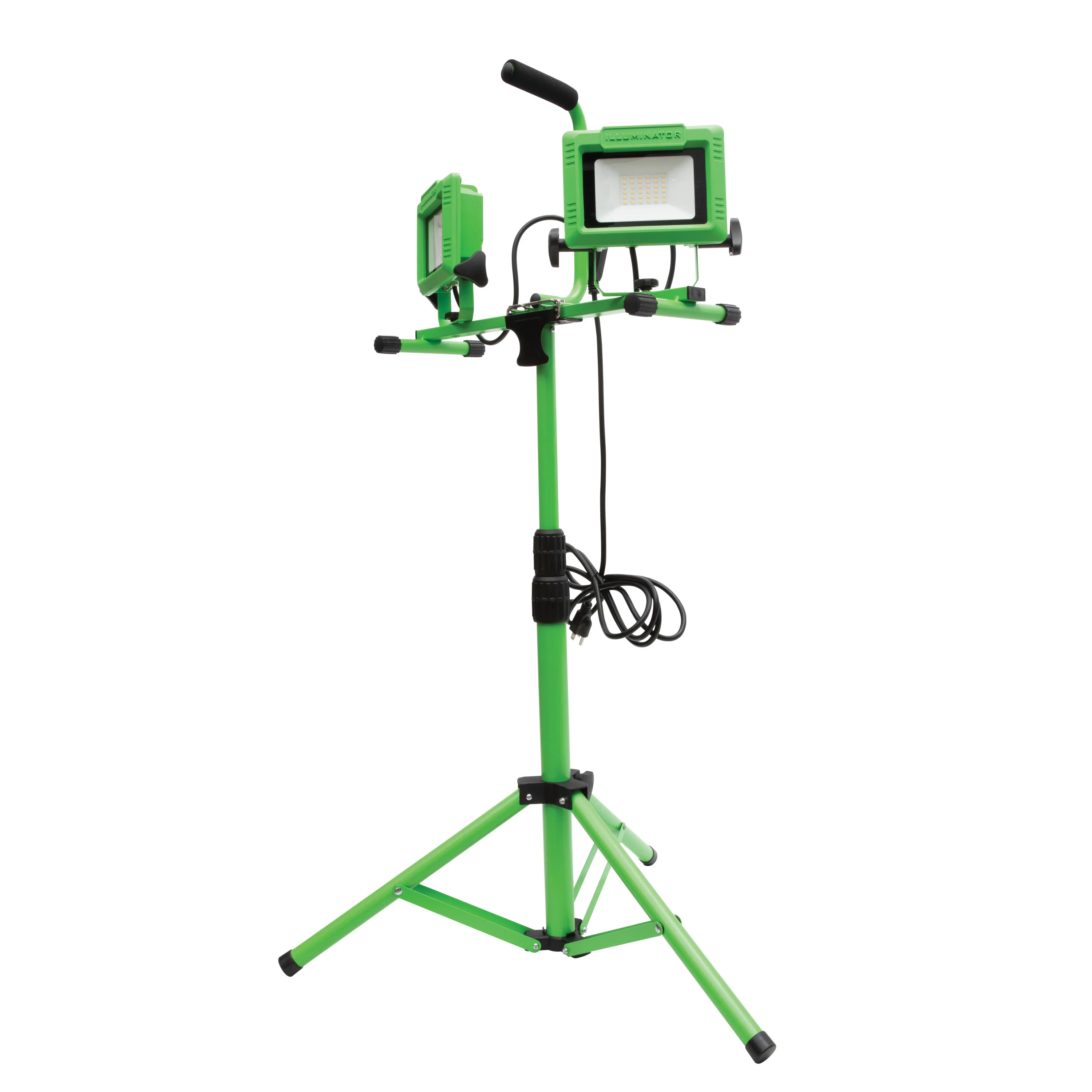 6,000-Lumen Dual Head LED Portable Flood Light with Detachable Metal Tripod, Splashproof Outdoor Enclosure, 8-Foot Power Cord - Image 5
