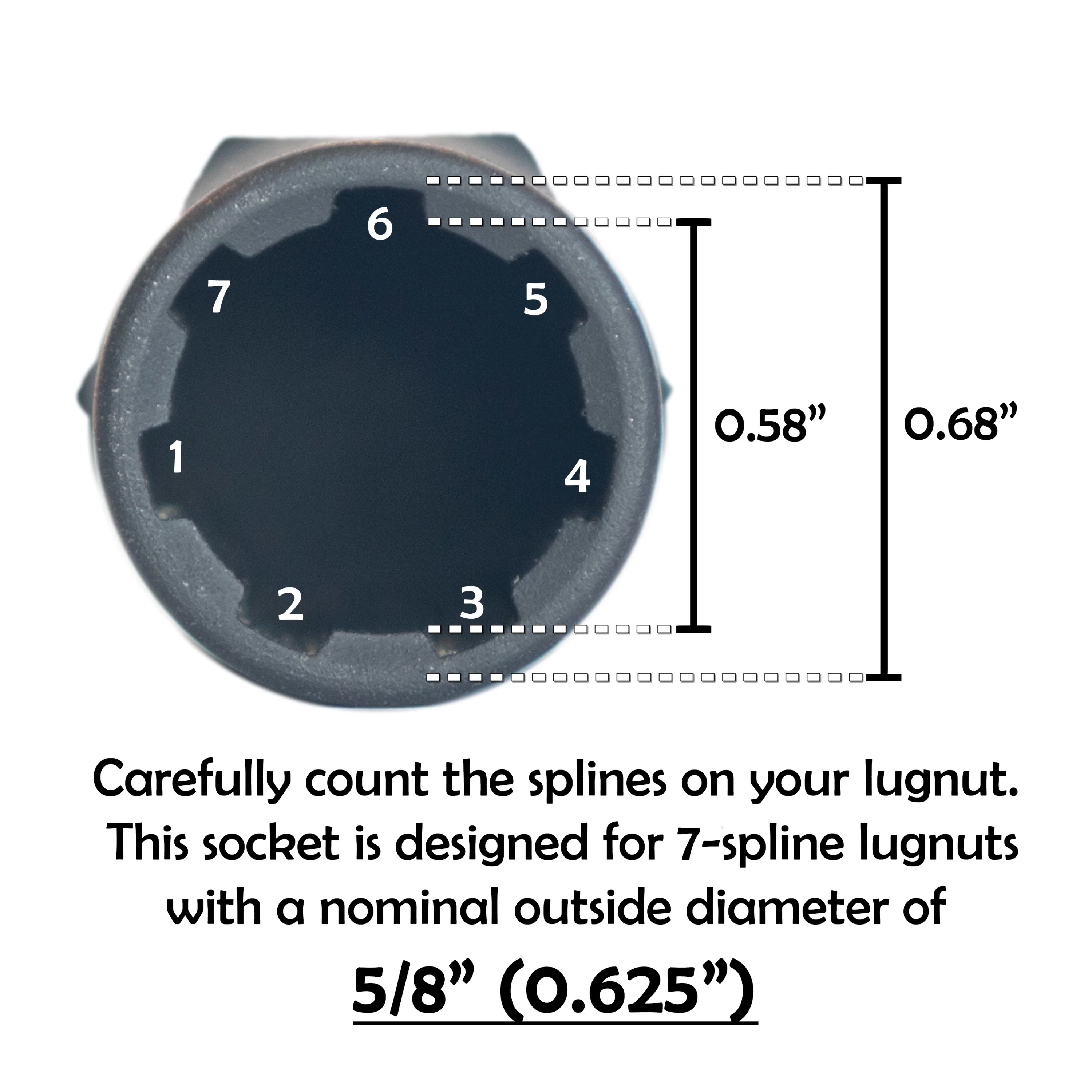 7-Spline 5/8-Inch Locking Lug Nut Socket - Image 5