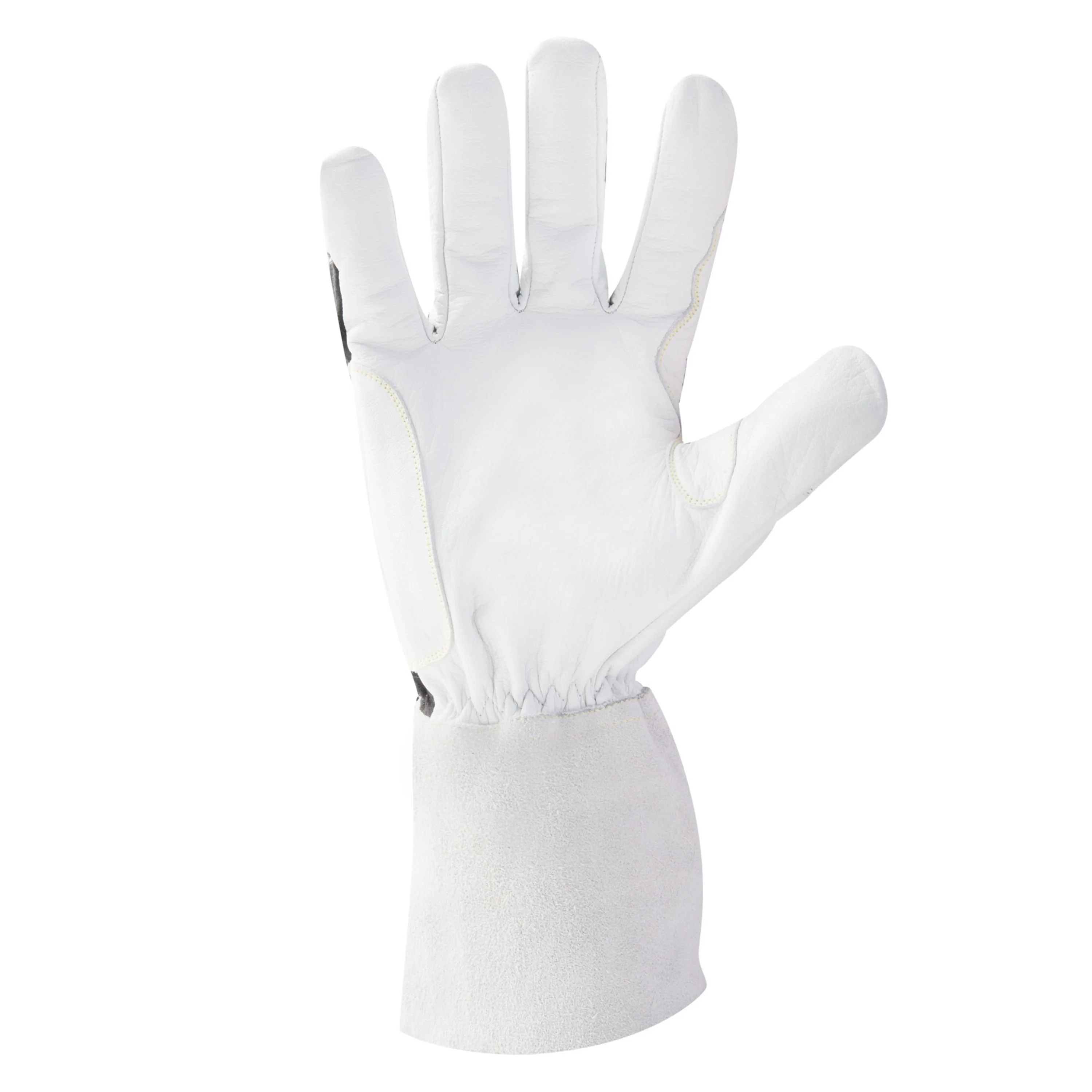 ARC Economy TIG Cut 5 Resistant Goatskin Welding Gloves in White and Black - Image 4