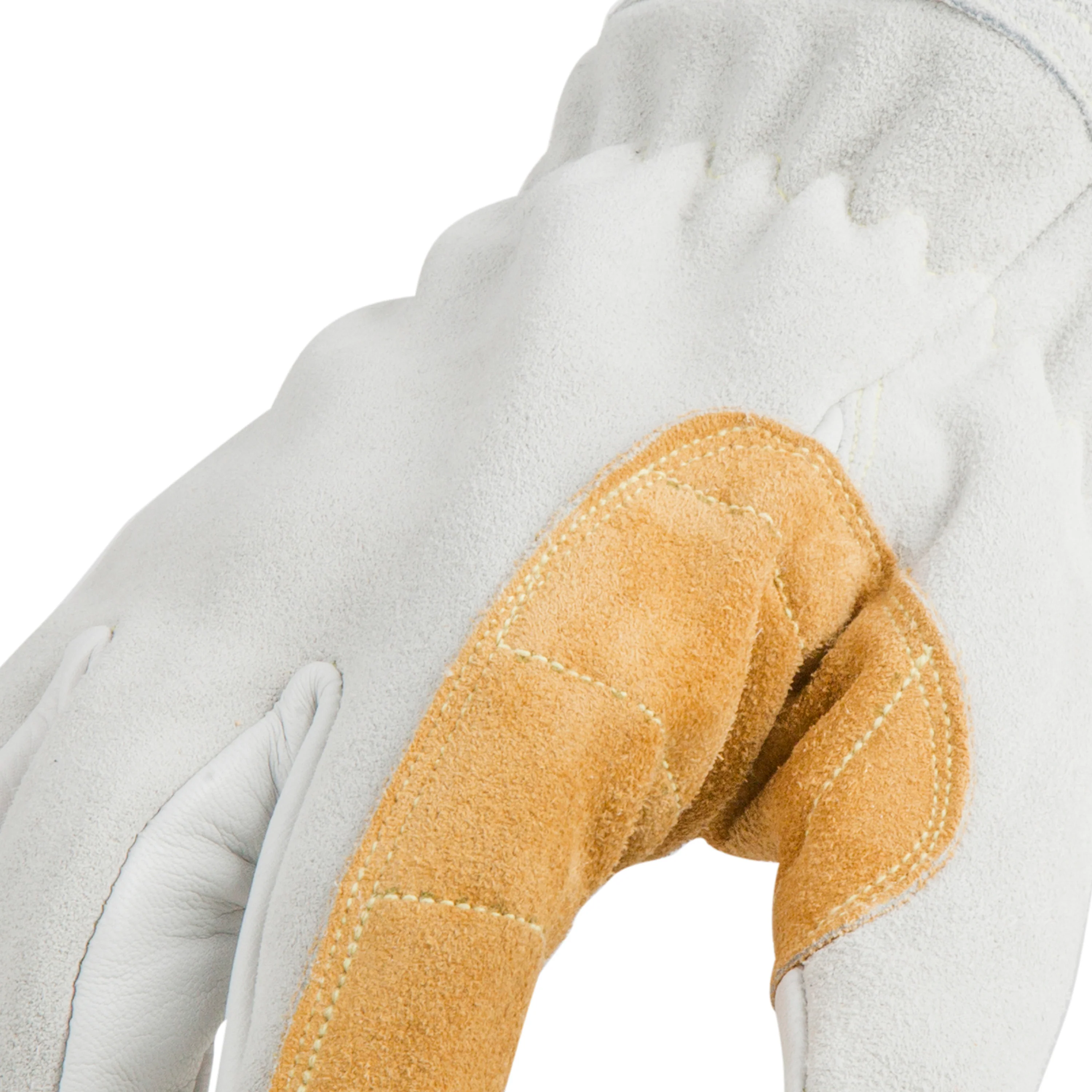 ARC Premium Stick Welding Gloves in White and Tan - Image 5