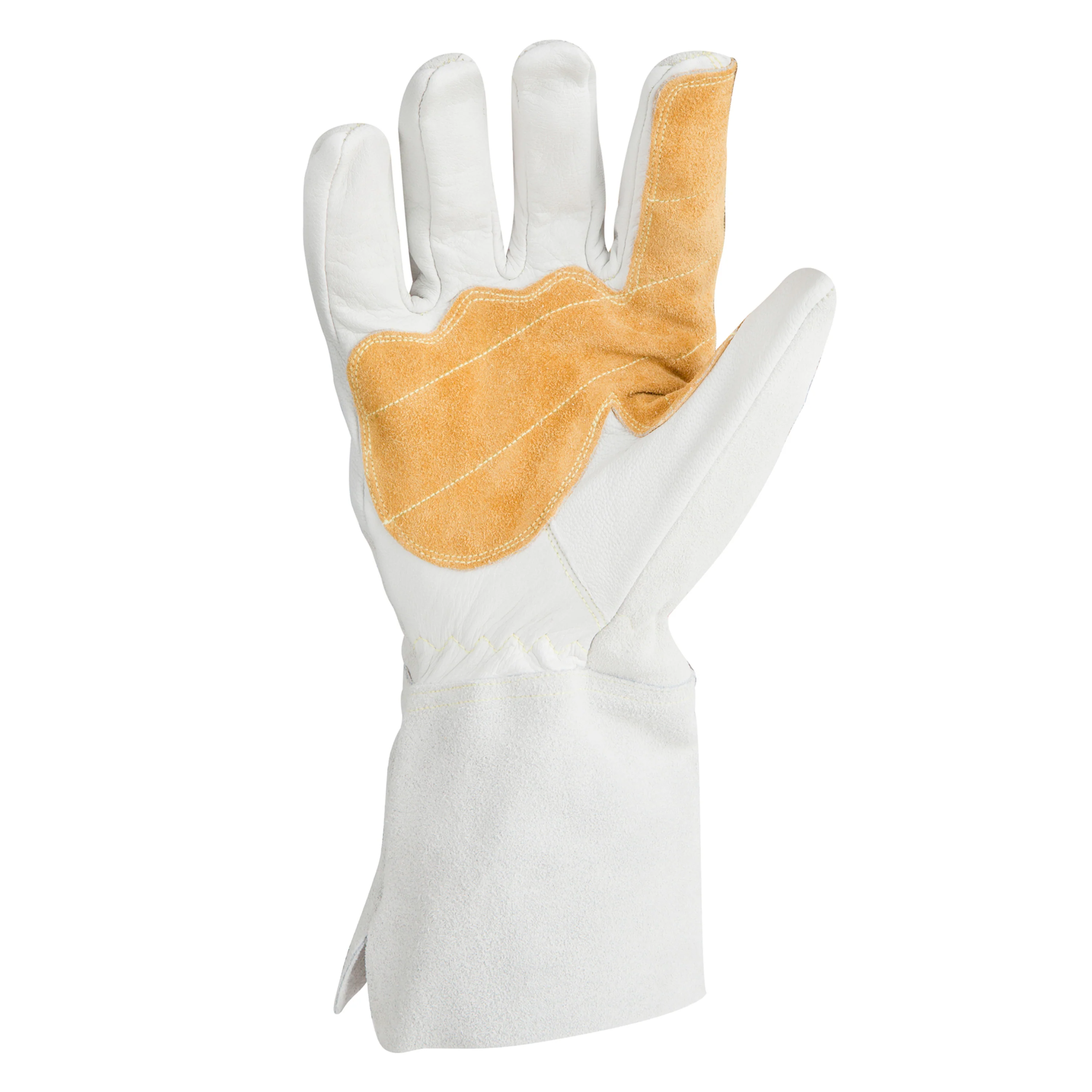ARC Premium Stick Welding Gloves in White and Tan, GSA Compliant - Image 2