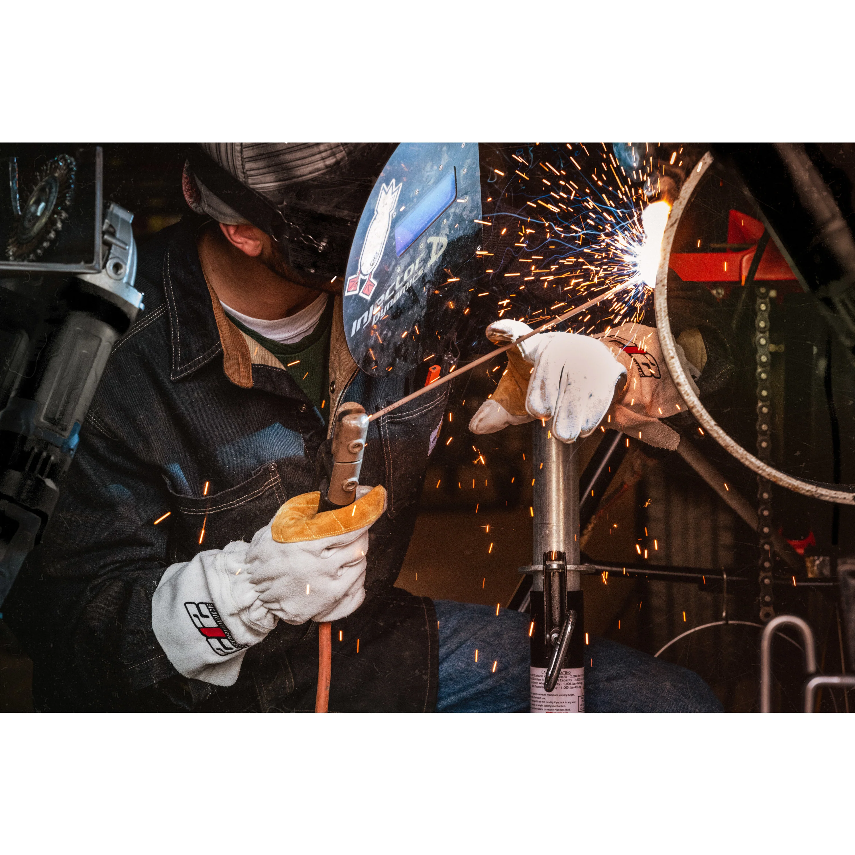 ARC Premium Stick Welding Gloves in White and Tan, GSA Compliant - Image 7