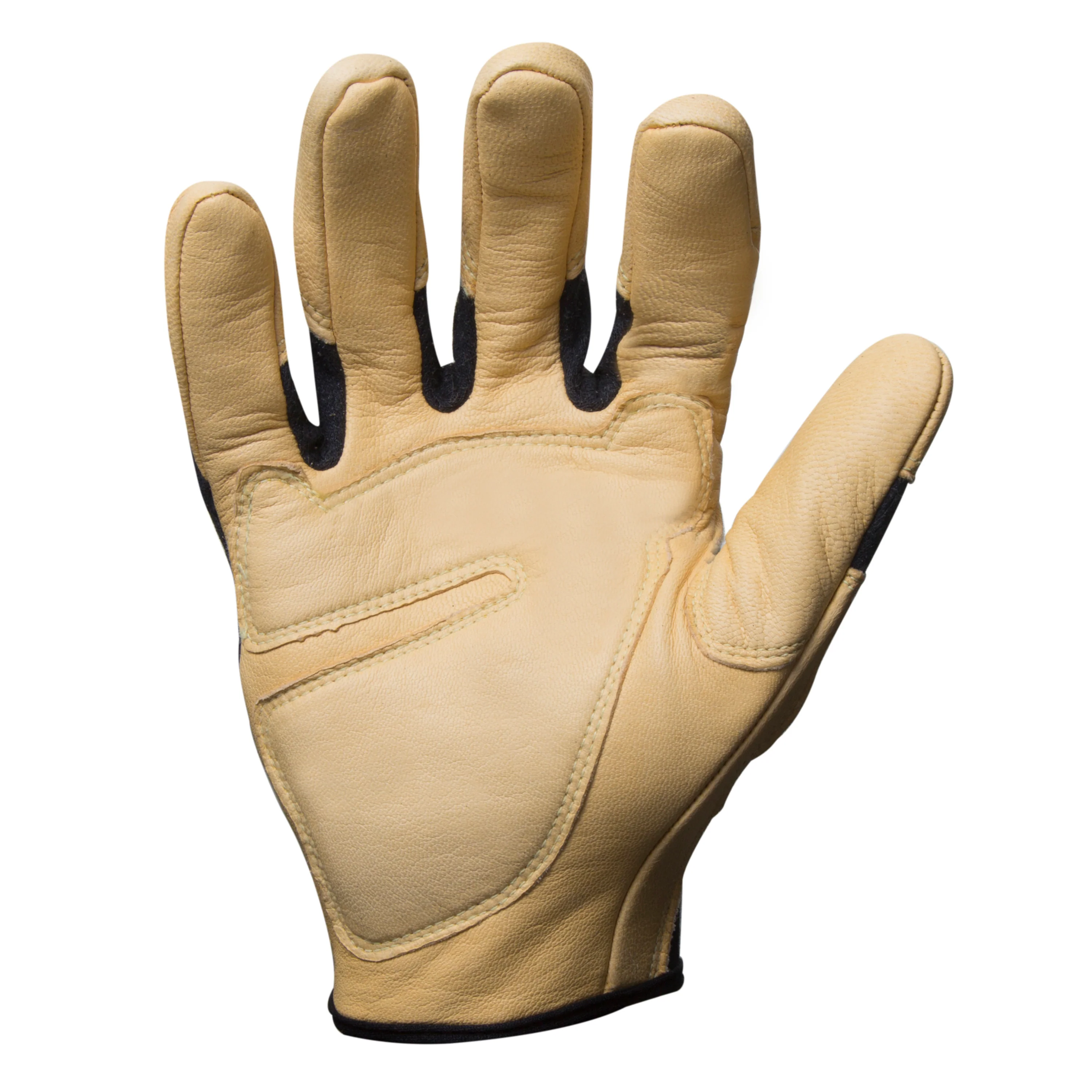 Fire Resistant Premium Leather Fabricator Gloves in Black and Tan - Image 4