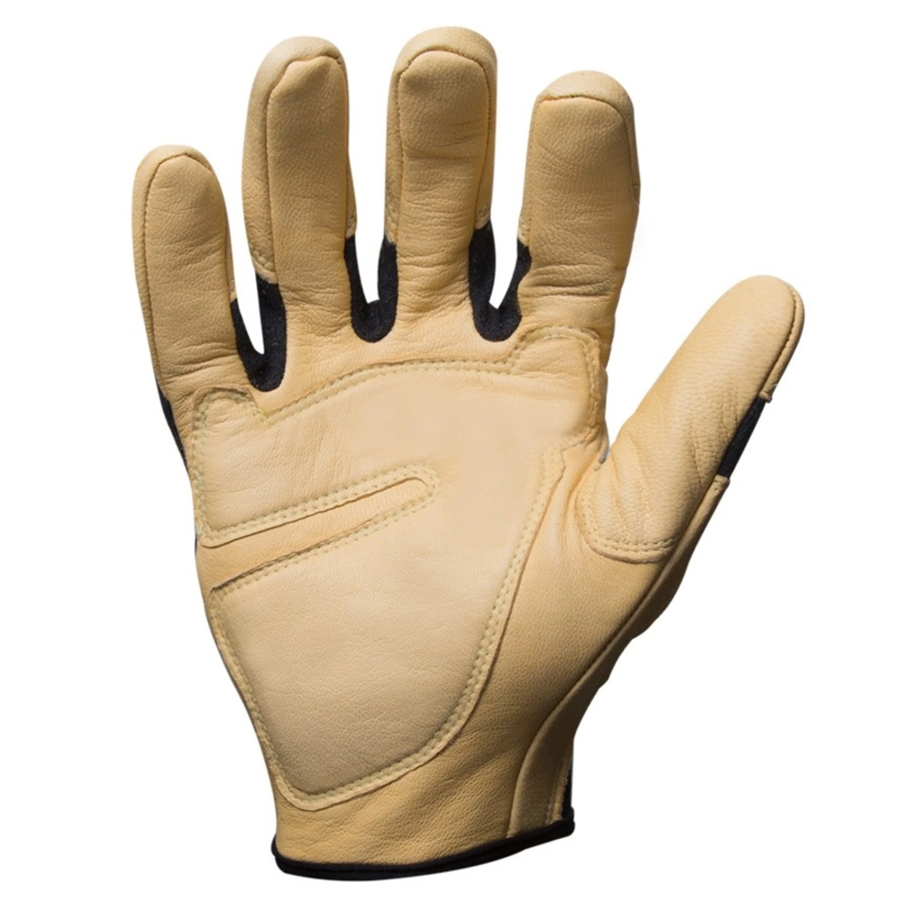 GSA Compliant Fire Resistant Premium Leather Fabricator Gloves in Black and Tan - Image 4