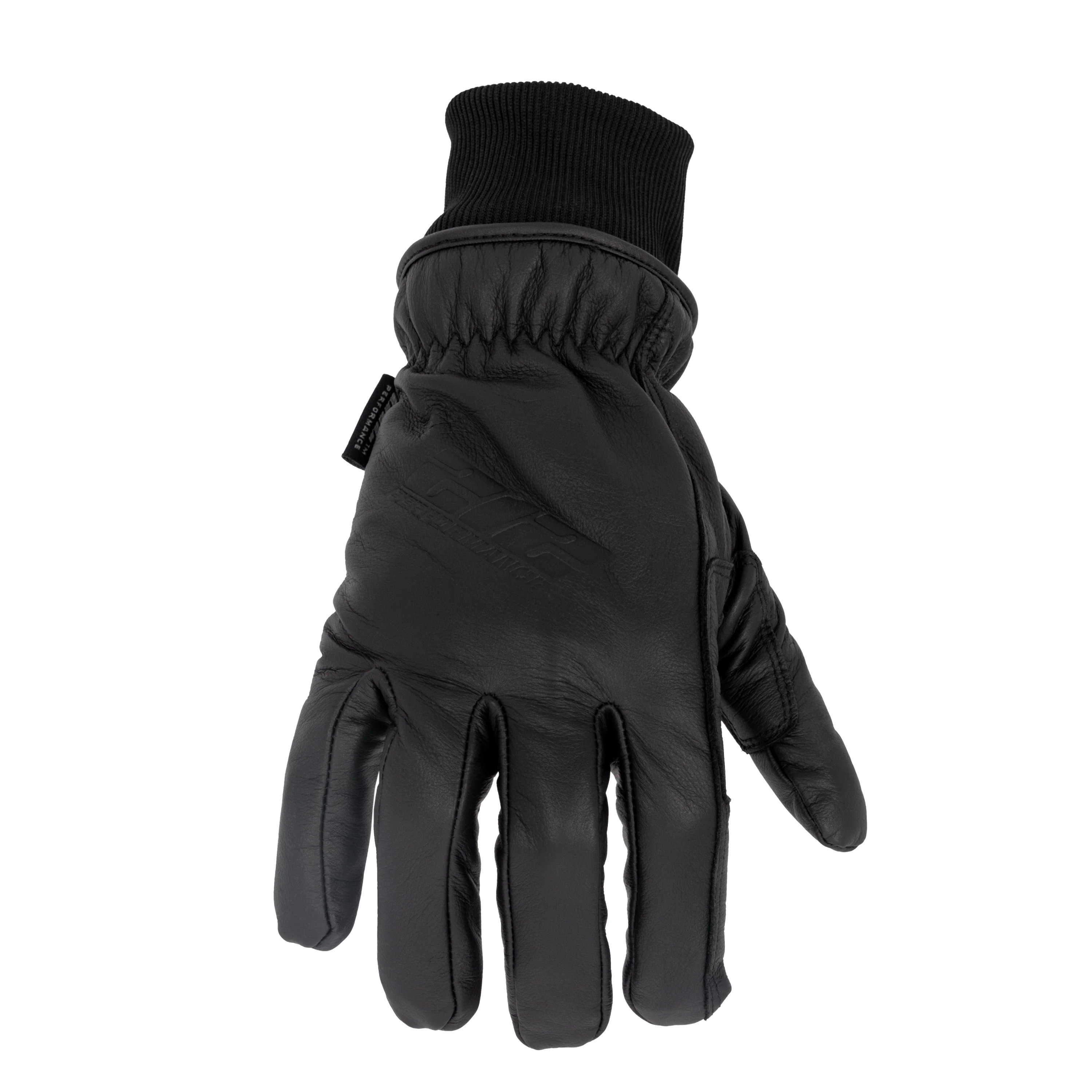 Tundra Cold Weather Black Leather Driver Gloves with Knit Cuff, GSA Compliant, 1-Pair, Black - Image 2