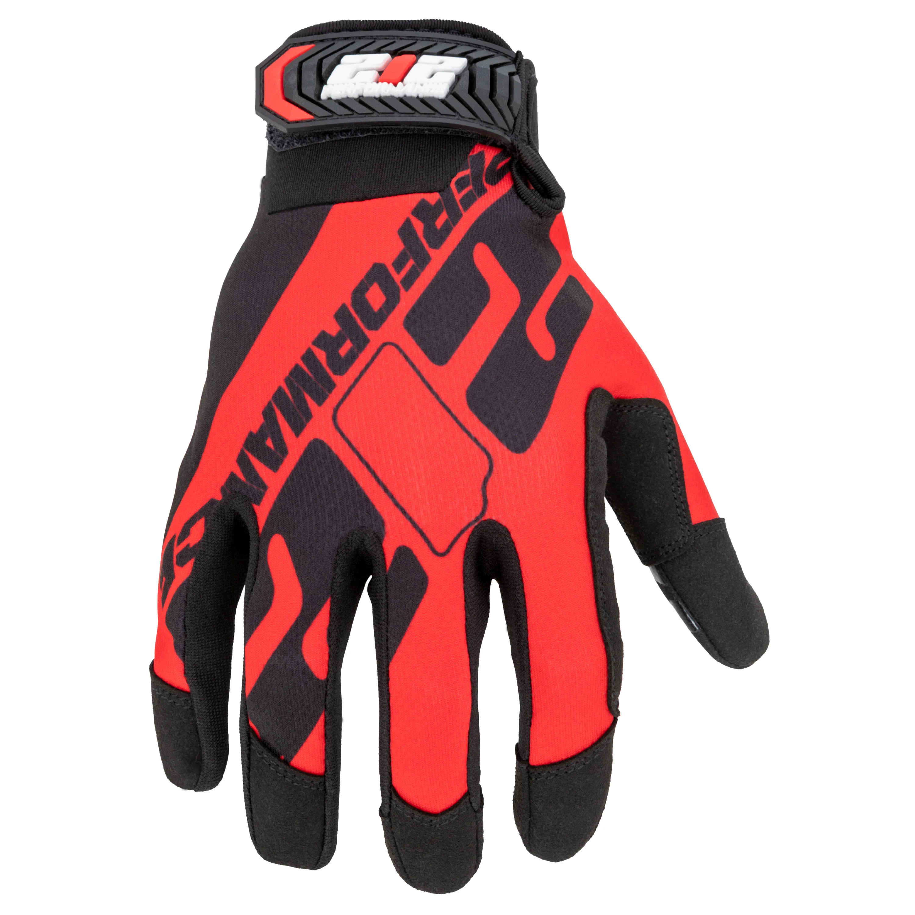 Performance Fit Enhanced Grip Work Gloves in Red and Black - Image 2