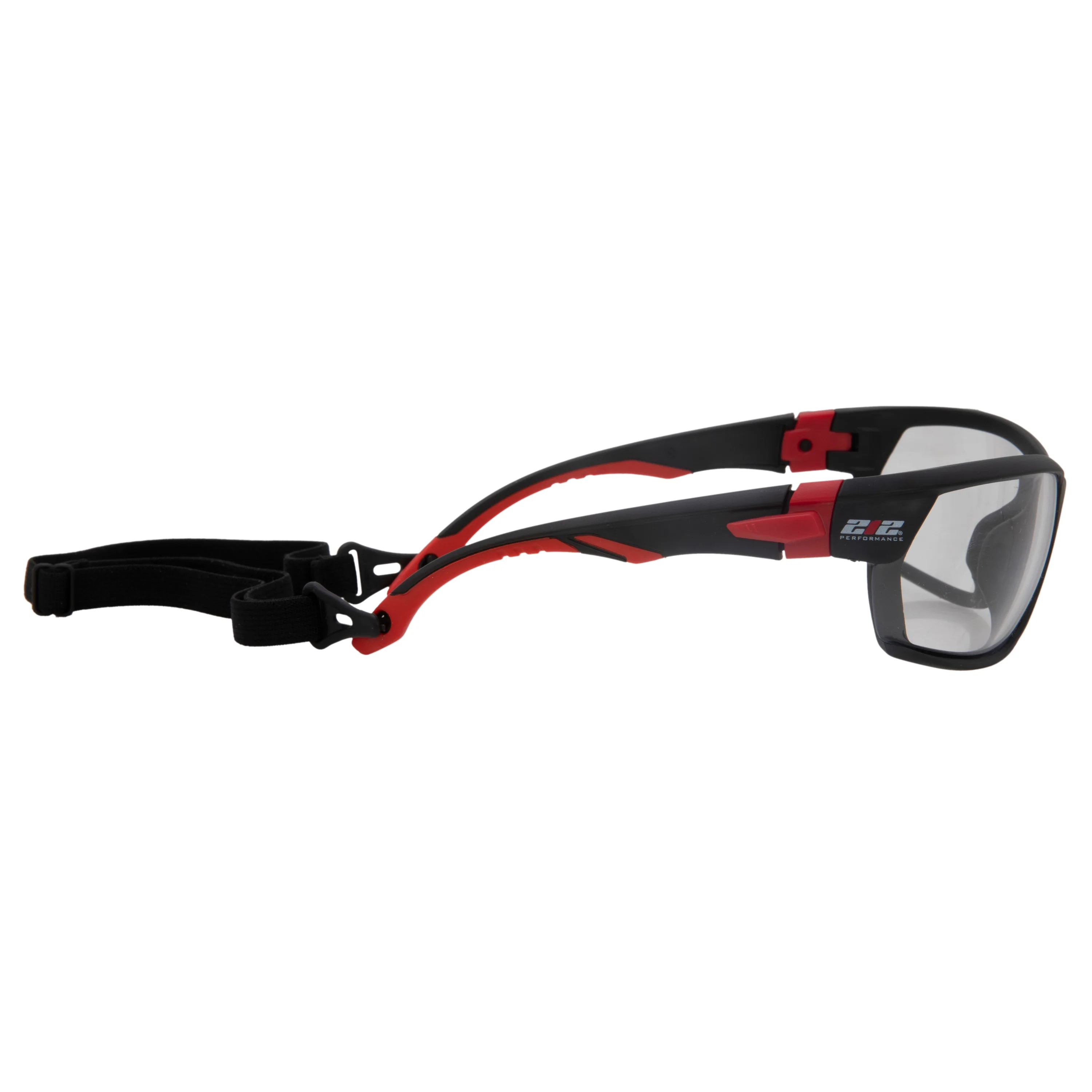 Premium Anti-Fog Clear Lens Safety Glasses with Removeable Headband in Black and Red 12-Pair Bulk Pack - Image 4