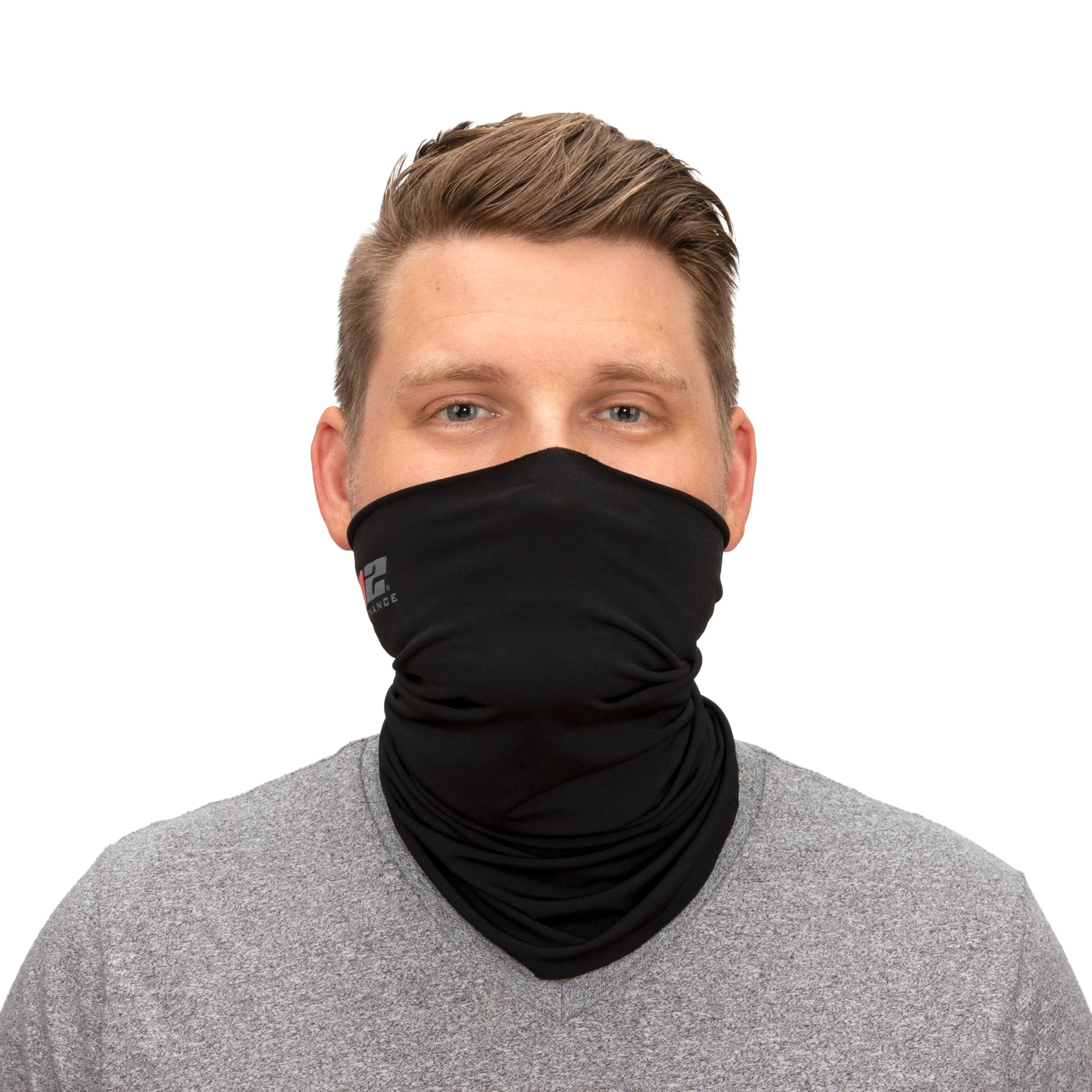 Protective Neck Gaiter and Particulate Filtering Face Cover in Black - Image 7