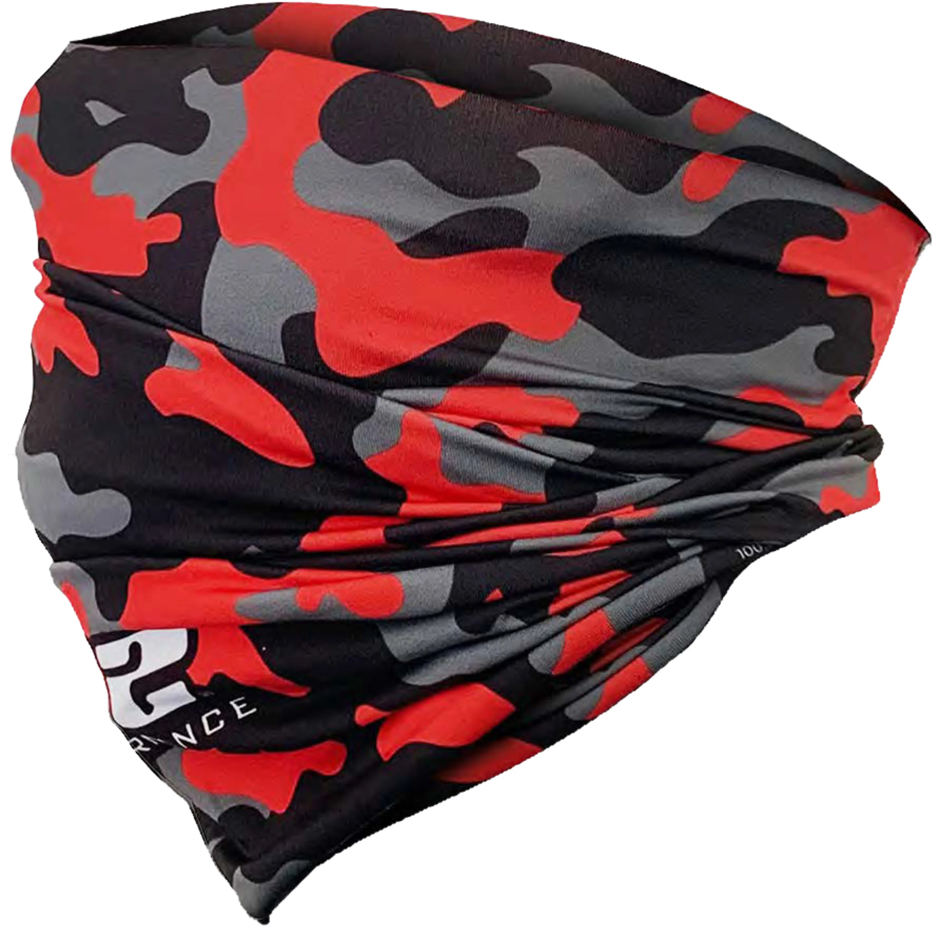 Protective Neck Gaiter and Particulate Filtering Face Cover in Red / Grey / Black Camo - Image 2