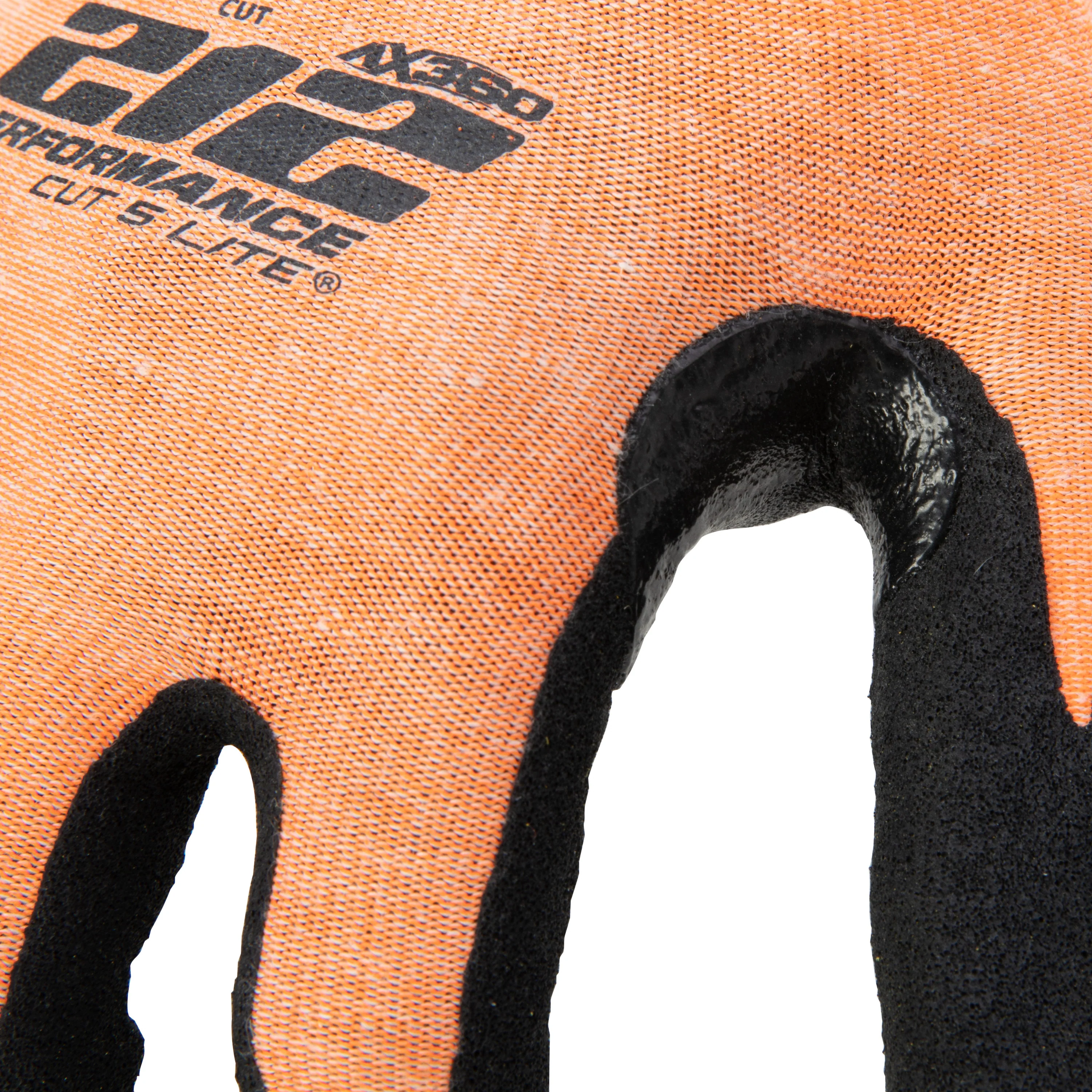 AX360 Seamless Foam Nitrile-dipped Cut Resistant Hi-Viz Gloves in Orange and Black - Image 5