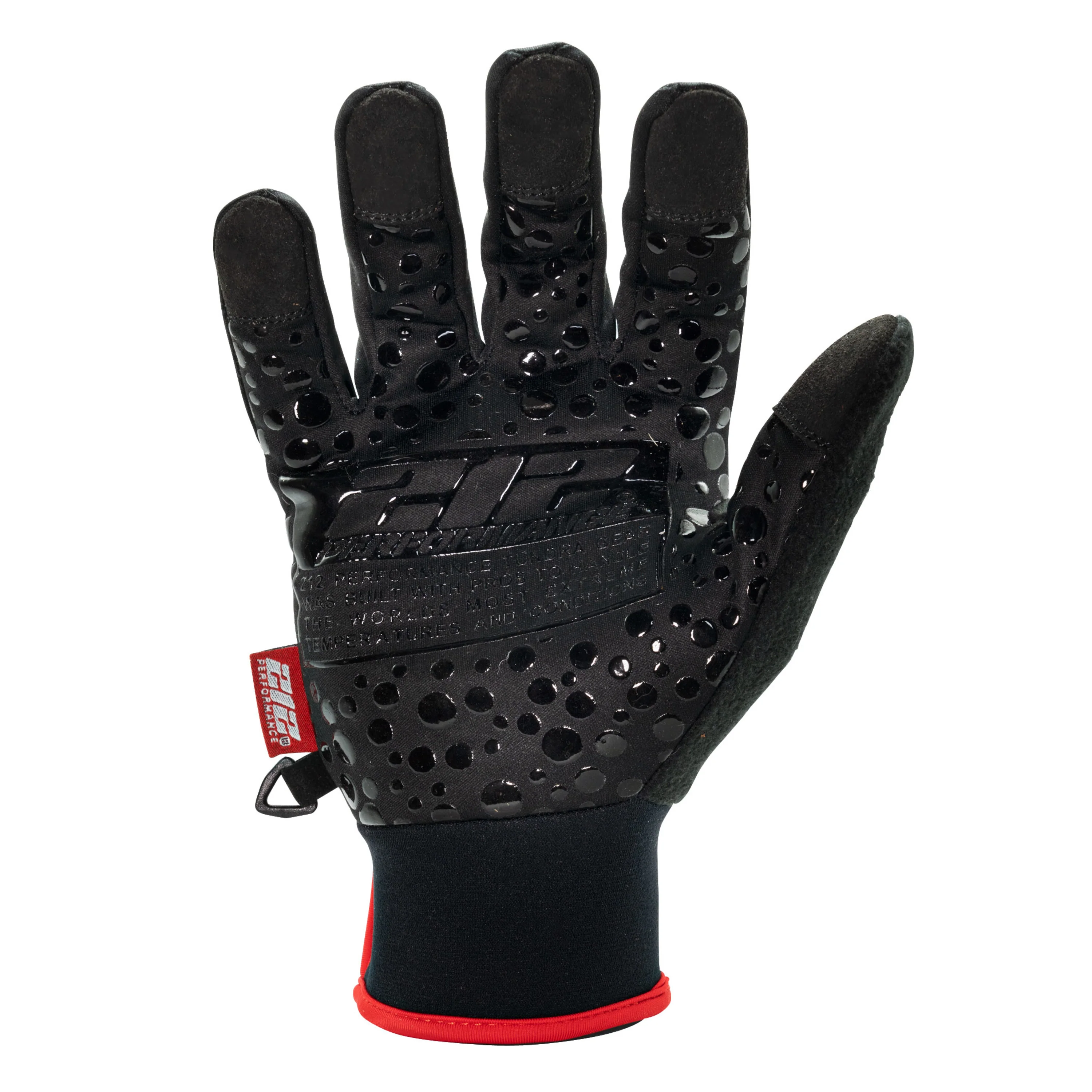 Silicone Palm Zipper Cuff Tundra Jogger Gloves in Black - Image 4