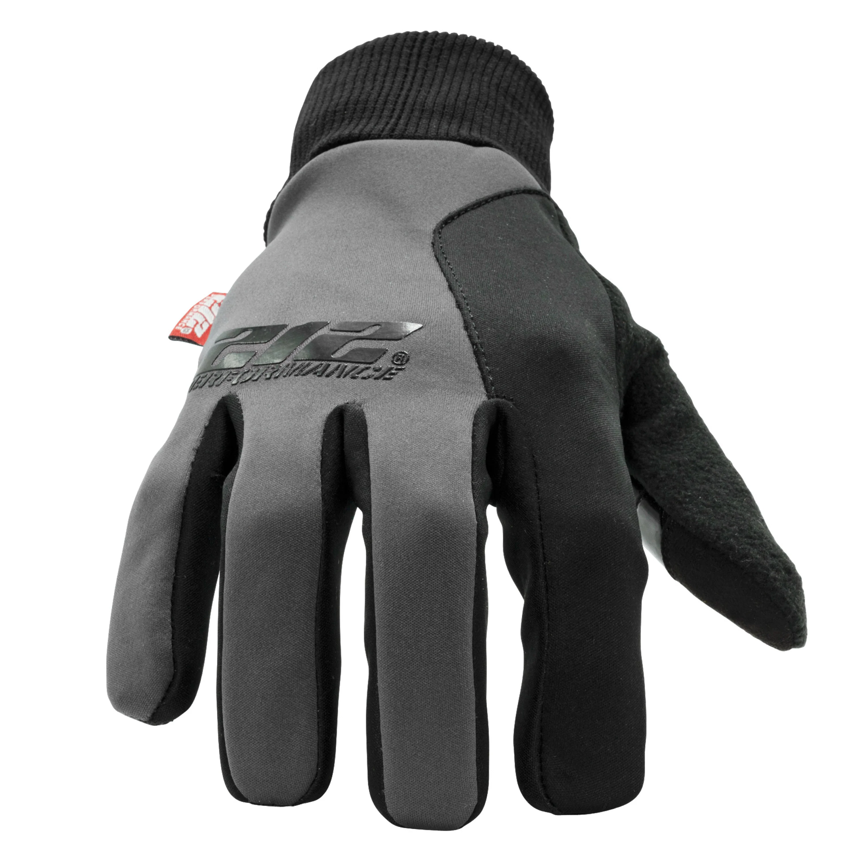 Touchscreen Compatible Silicone Palm Economy Tundra Jogger Gloves in Gray and Black with Cotton Face Mask Combo - Image 2