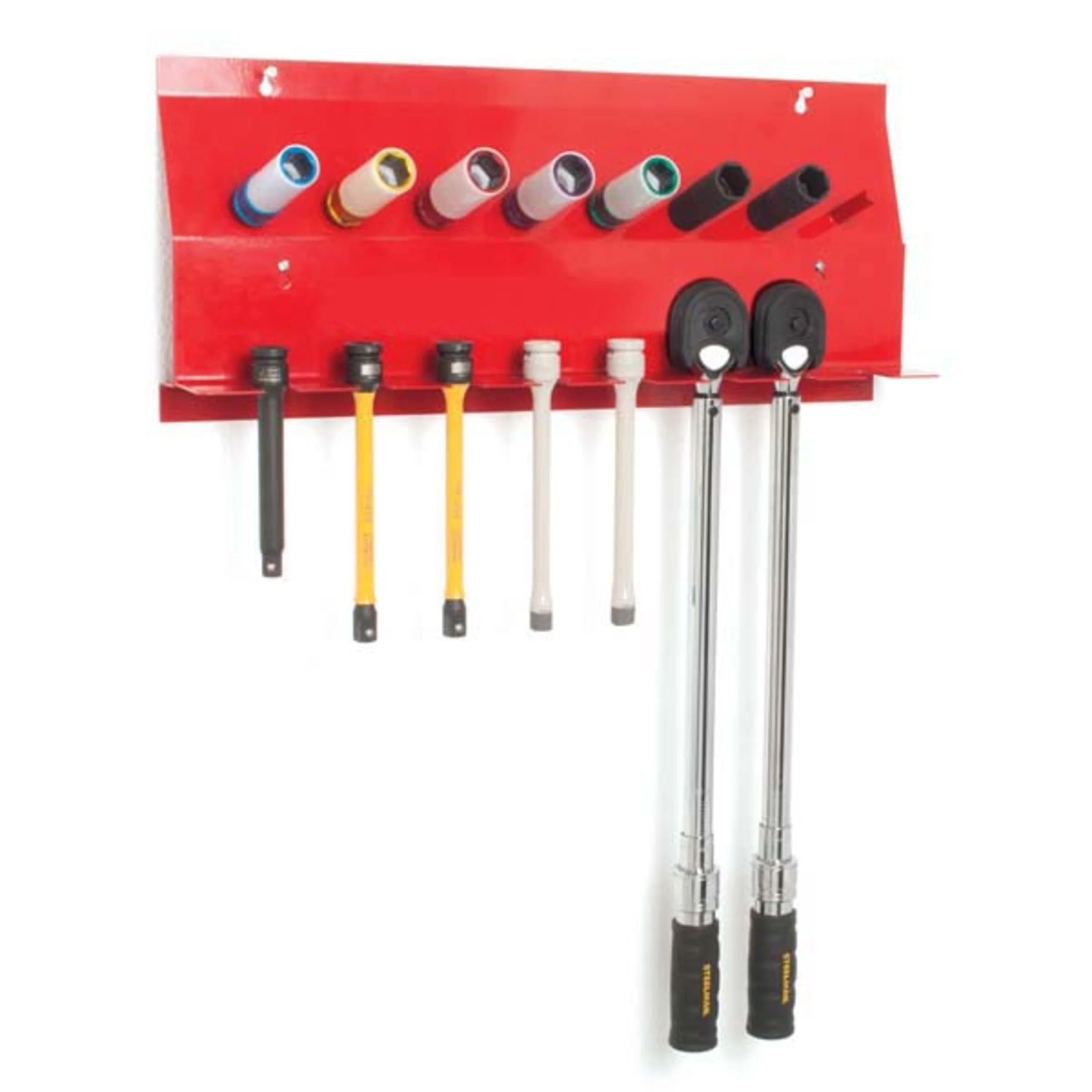 8-Slot, 8-Peg Wall Mounted Storage Bracket for Tools, Sockets, Wrenches, and Extensions - Image 3
