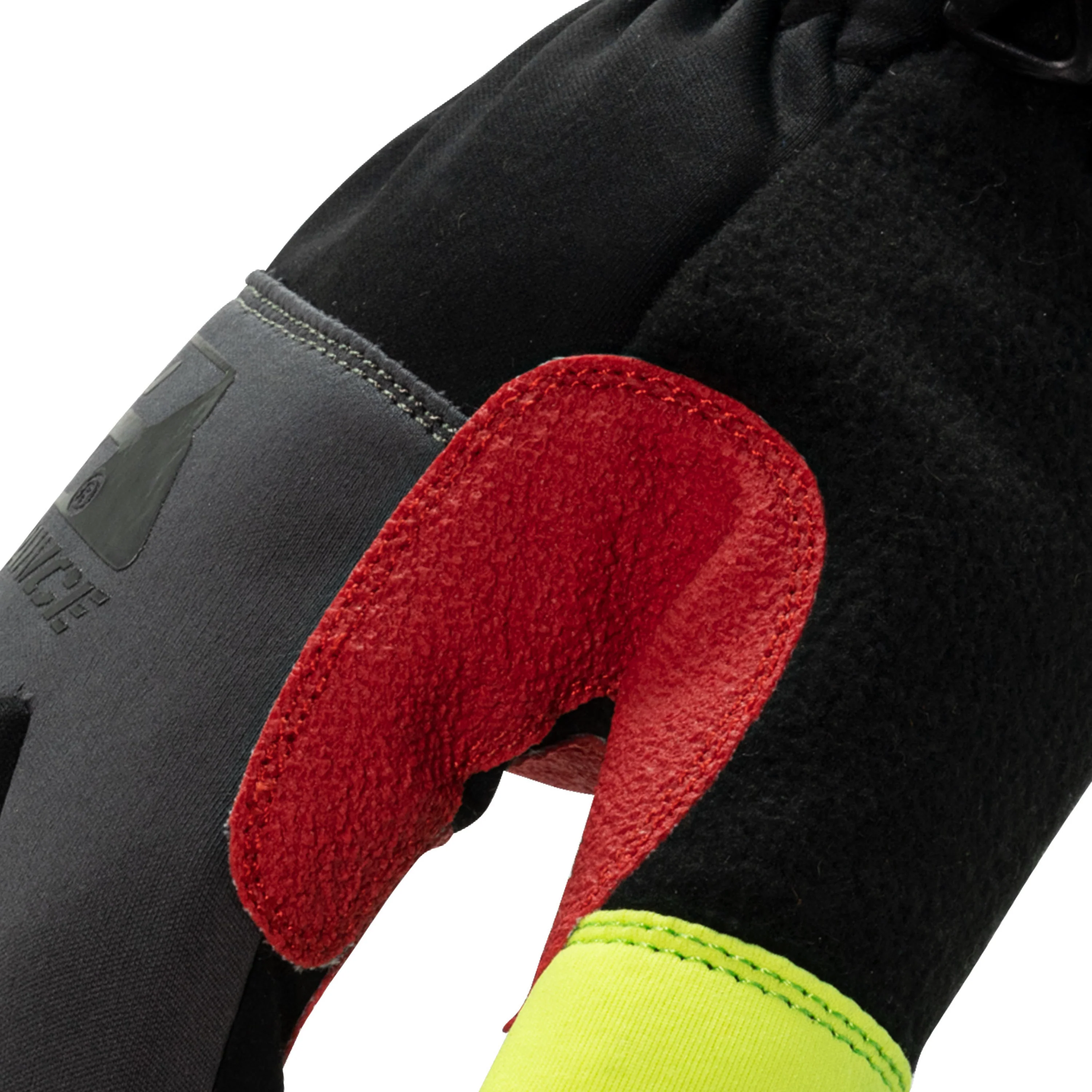 Waterproof Fleece Lined Cut Resistant Tundra Winter Work Gloves in Gray, Red, Black and Yellow - Image 5