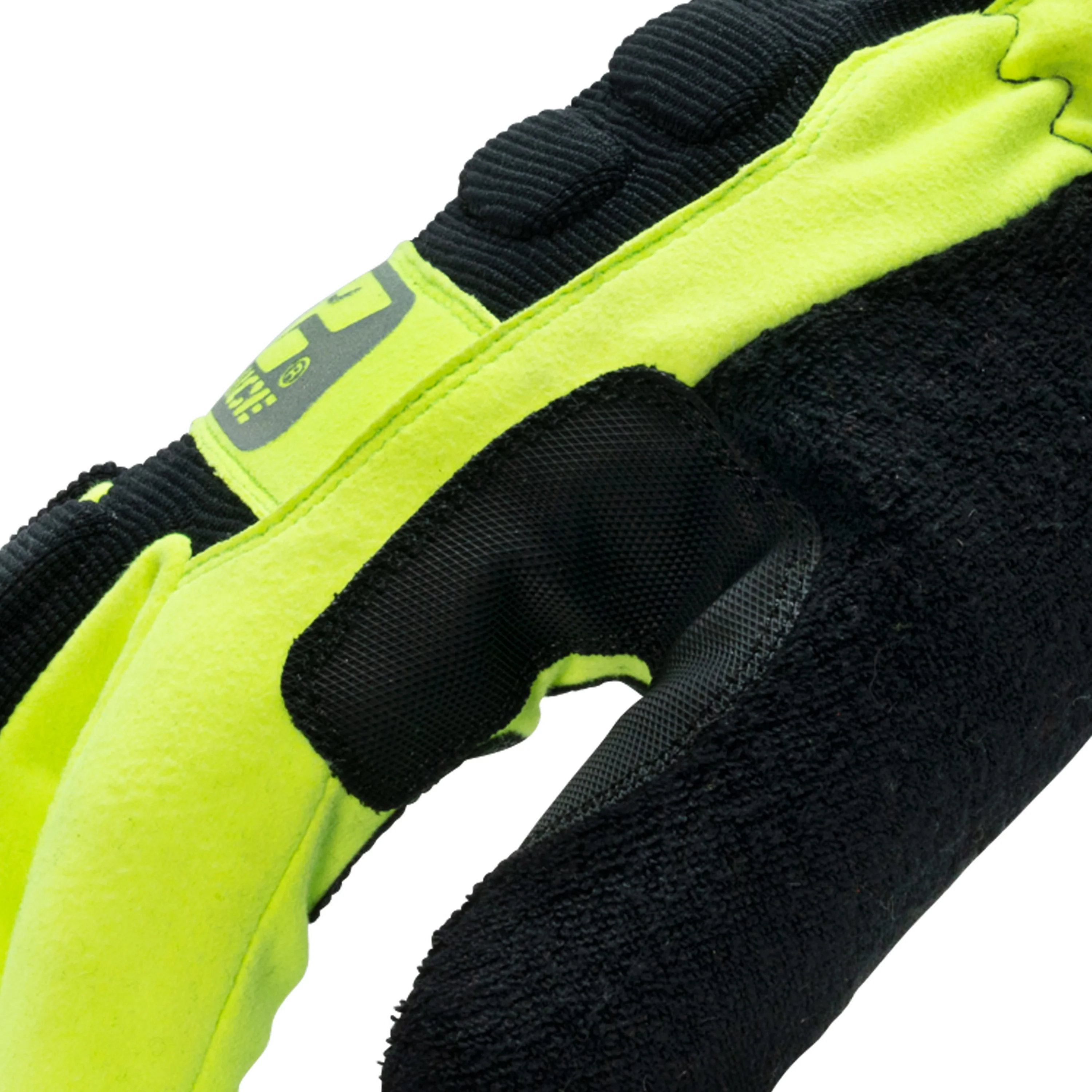 Waterproof Fleece Lined Impact Protective Tundra Winter Work Gloves in Black and Hi-Viz Yellow - Image 5