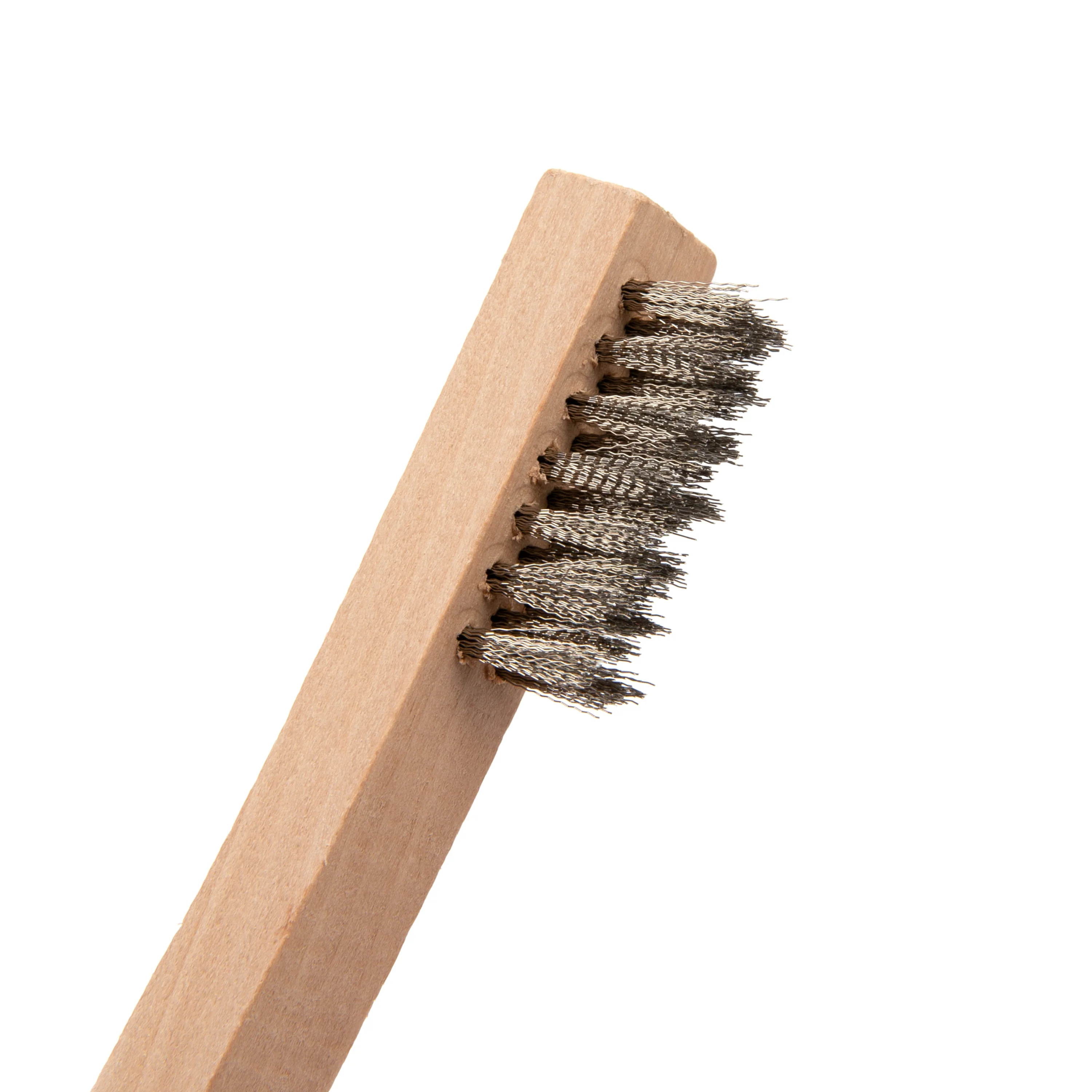 Stainless Steel 1200 Bristle Count Wire Brush with Wood Handle, 5-Pack - Image 3